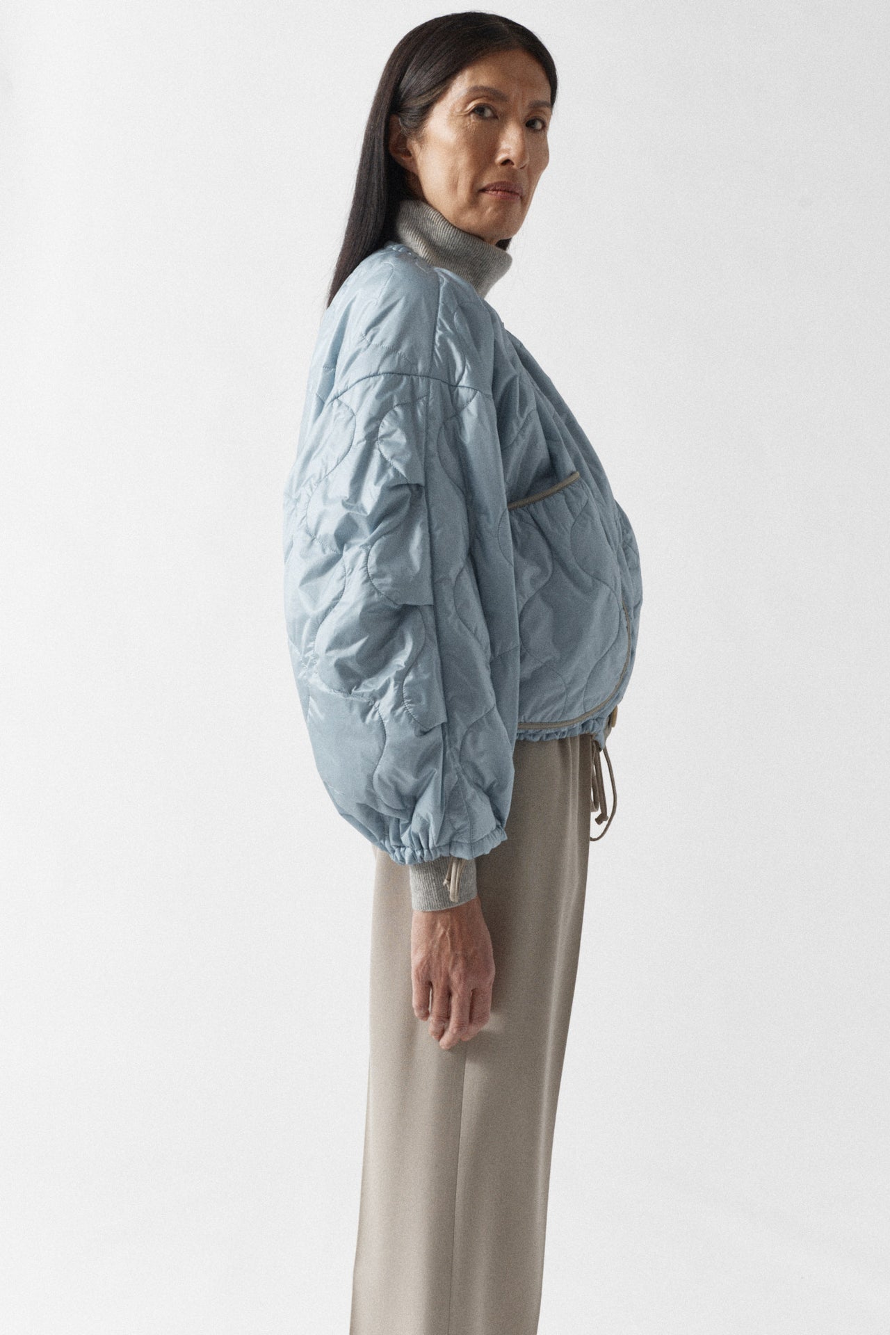 Parachute Quilted Bomber - Glacier Blue / Dove Grey