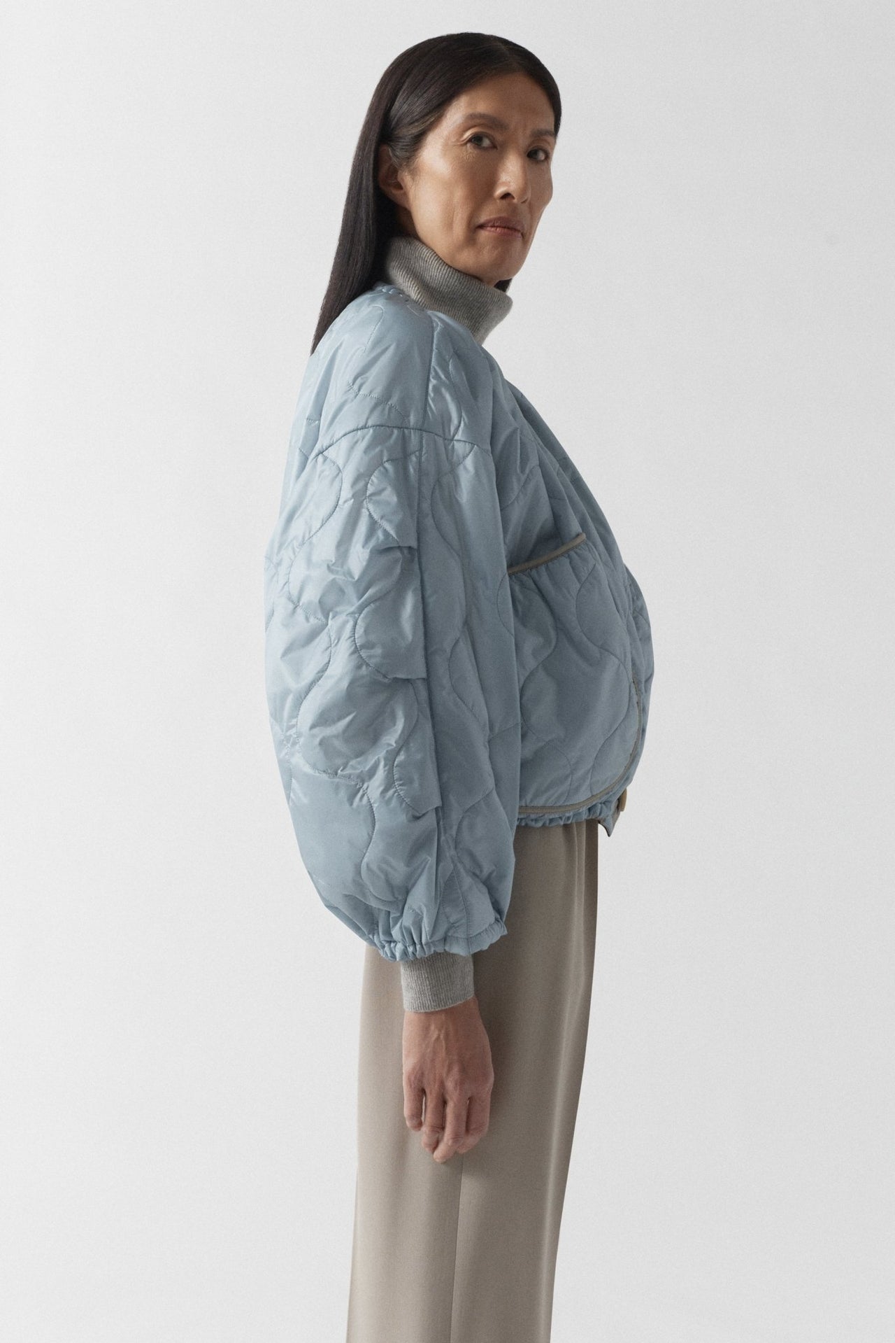 Parachute Quilted Bomber - Glacier Blue / Dove Grey