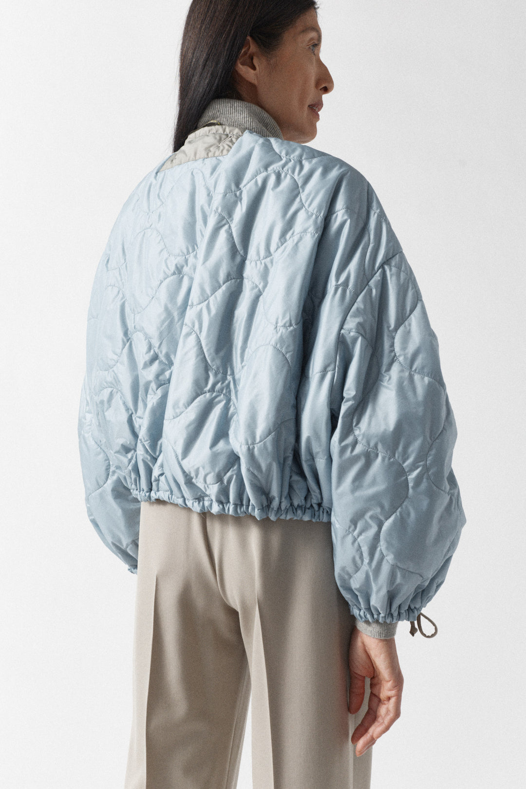 Parachute Quilted Bomber - Glacier Blue / Dove Grey