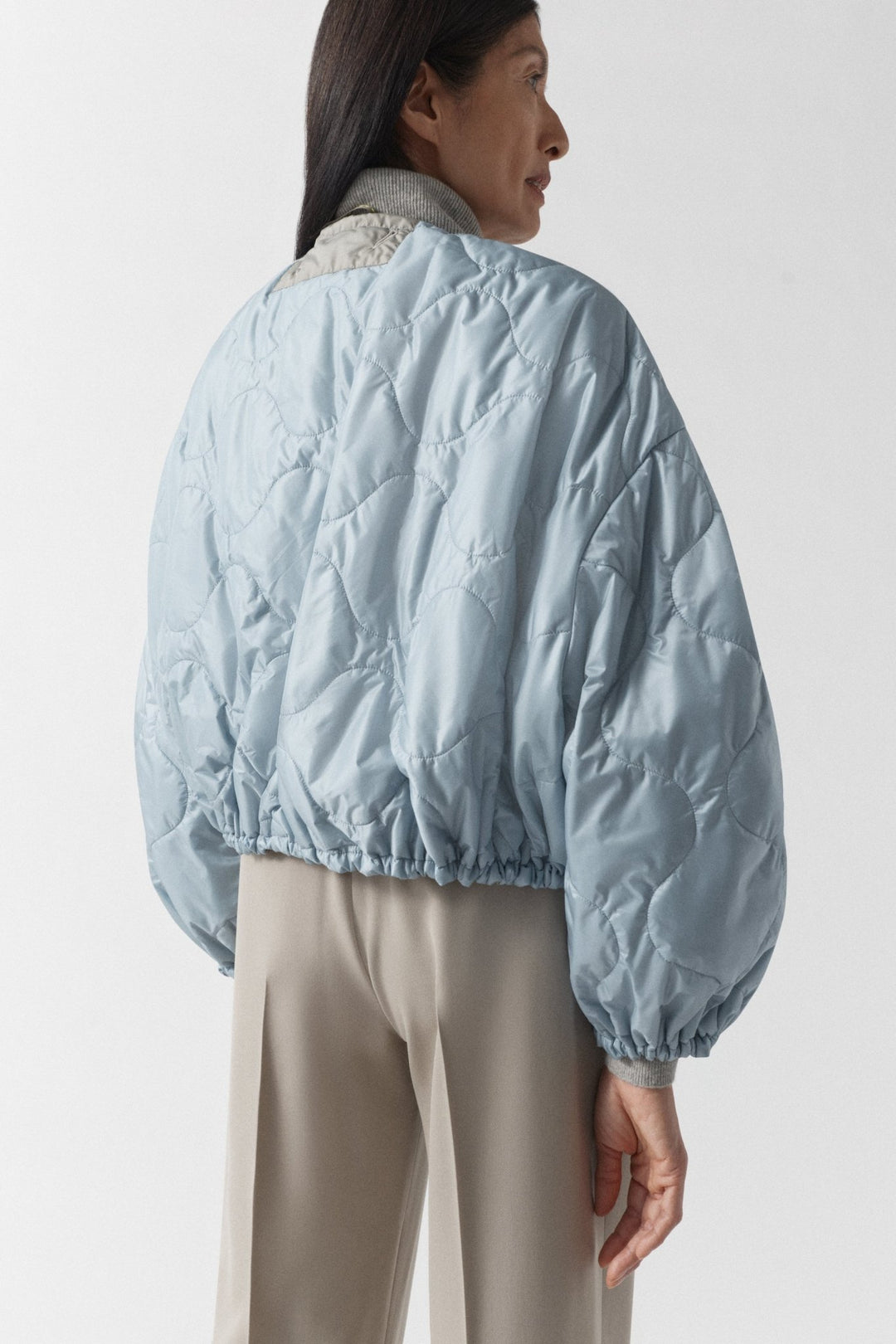 Parachute Quilted Bomber - Glacier Blue / Dove Grey
