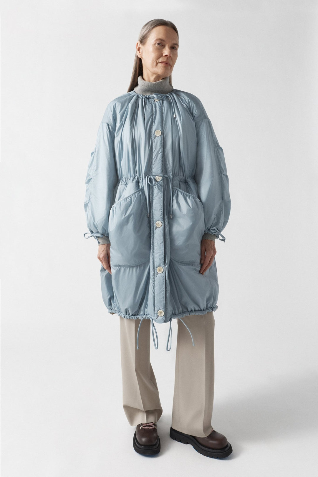Parachute Quilted Parka - White / Glacier Blue