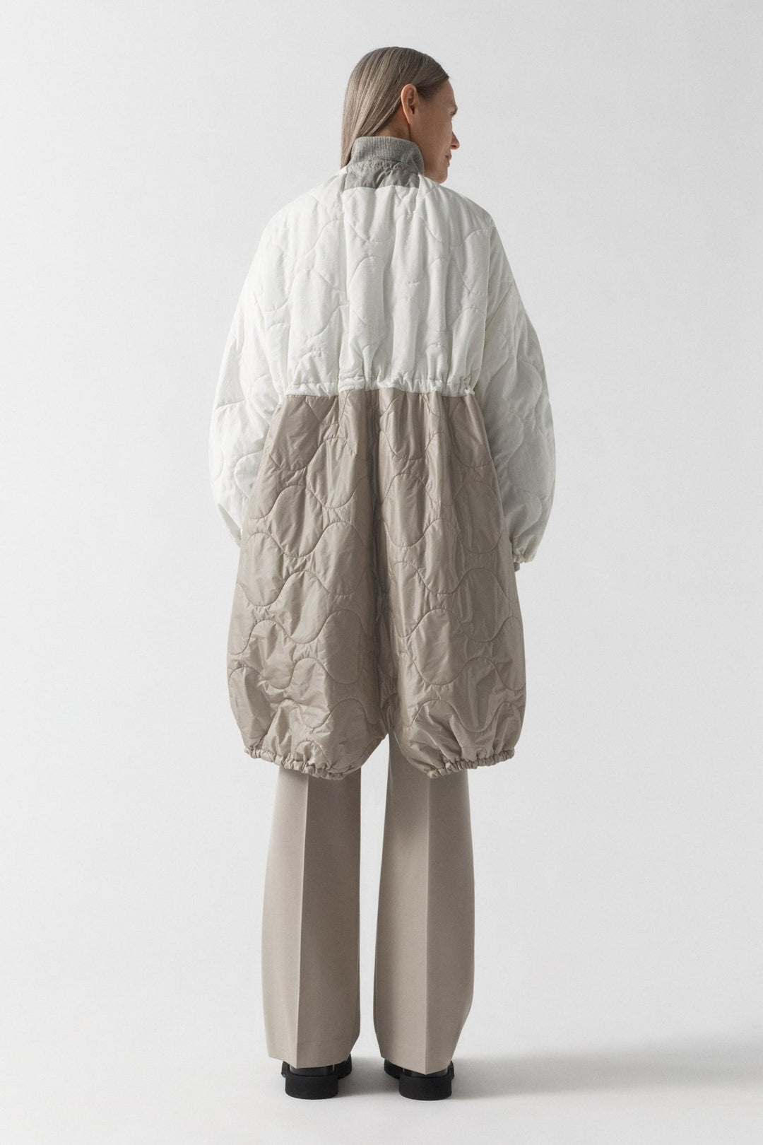 Parachute Quilted Parka - White / Glacier Blue