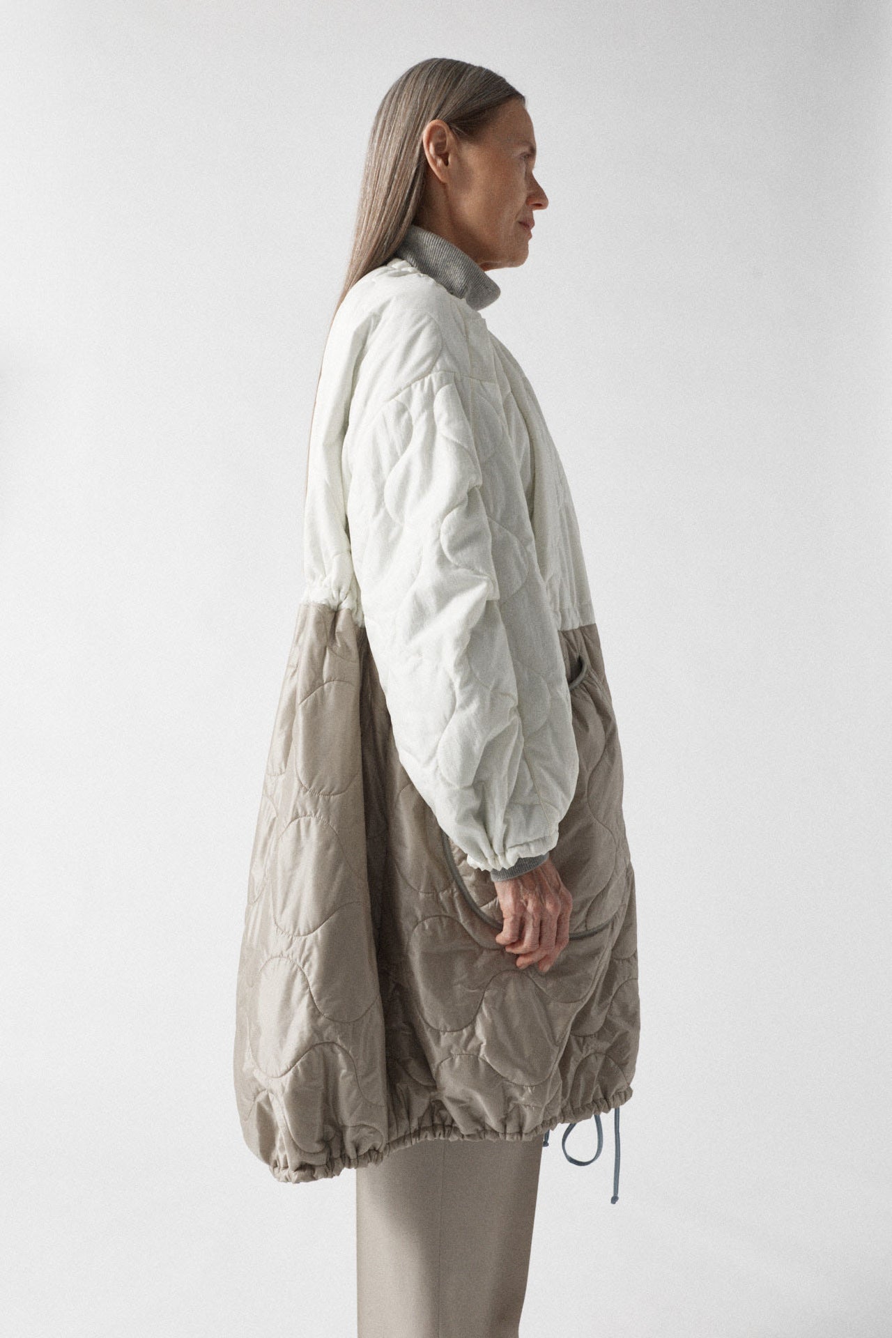 Parachute Quilted Parka - White / Glacier Blue