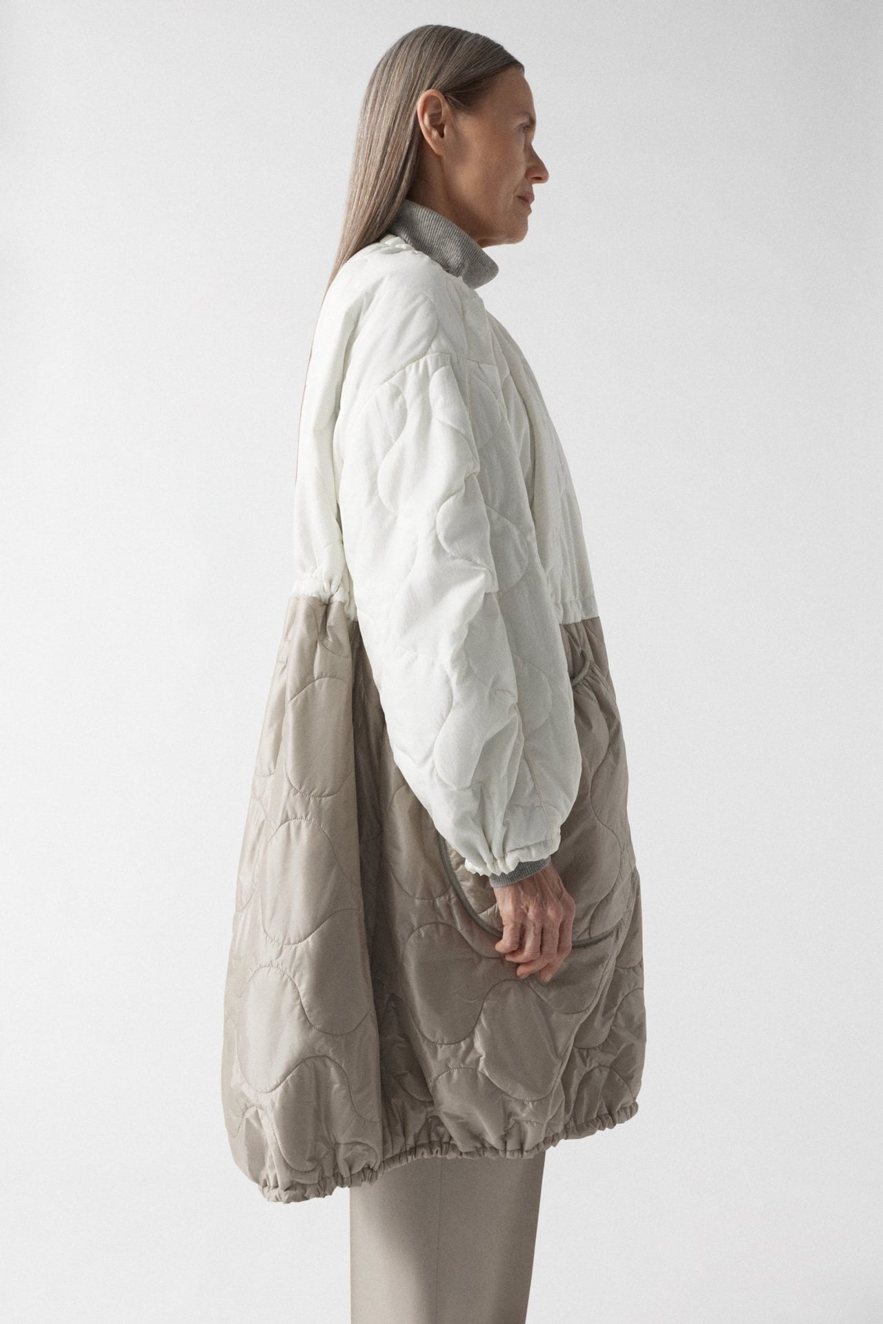 Parachute Quilted Parka - White / Glacier Blue