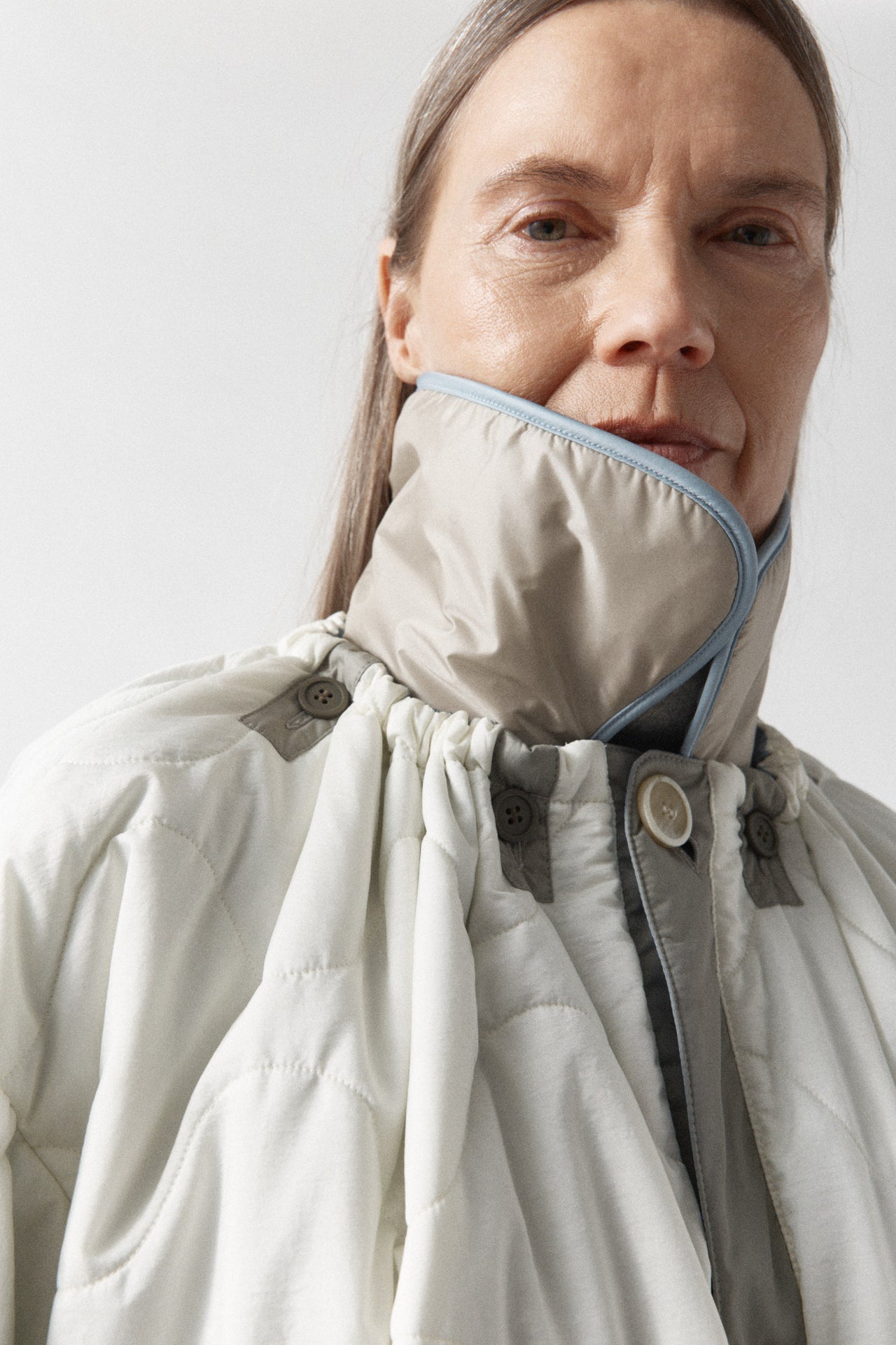 Quilted Collar - Glacier Blue / Dove Grey