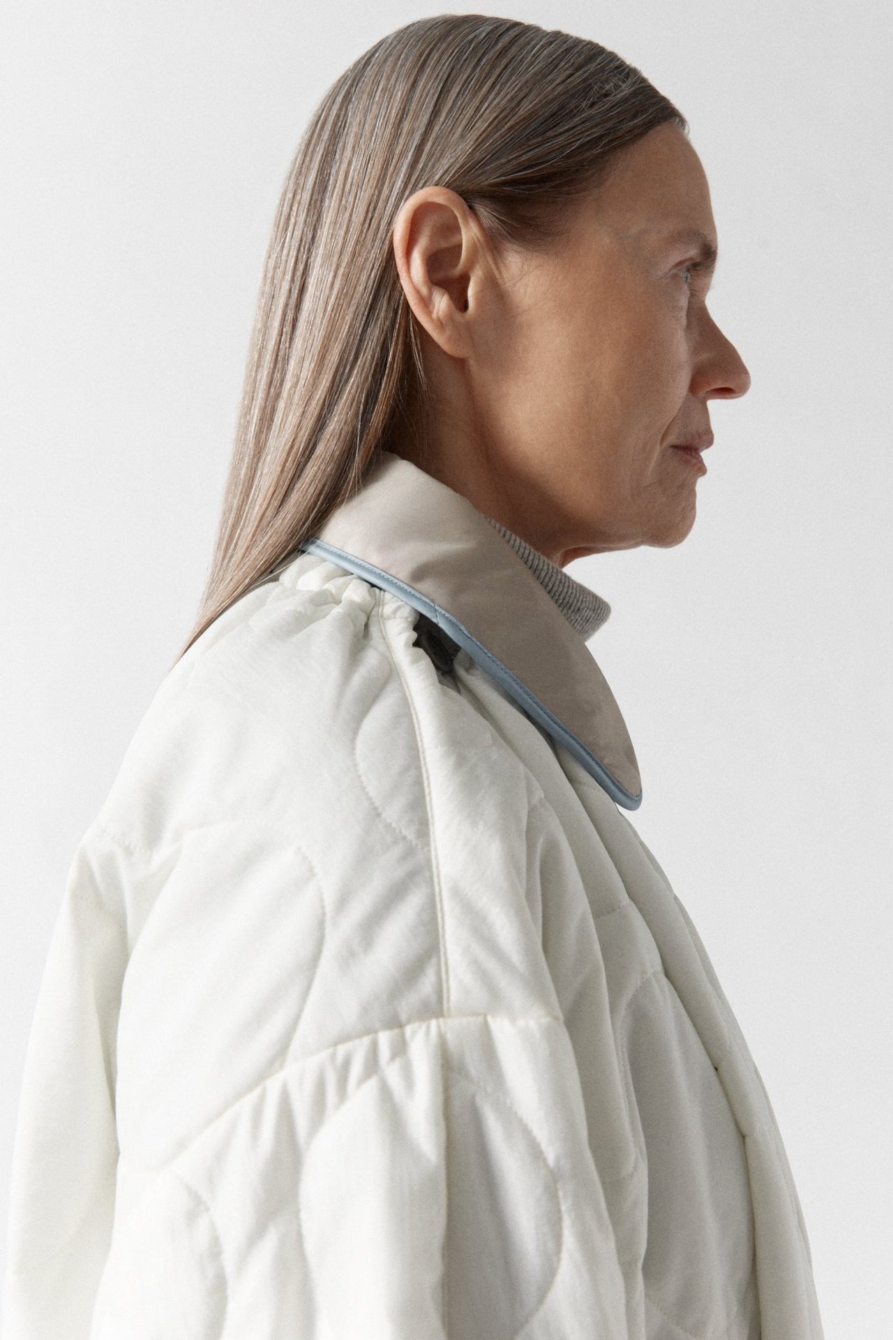 Quilted Collar - Glacier Blue / Dove Grey