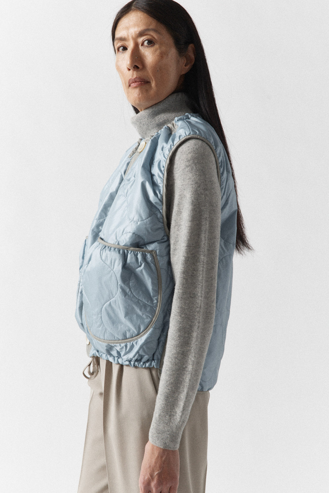 Parachute Quilted Vest - Glacier Blue / Dove Grey