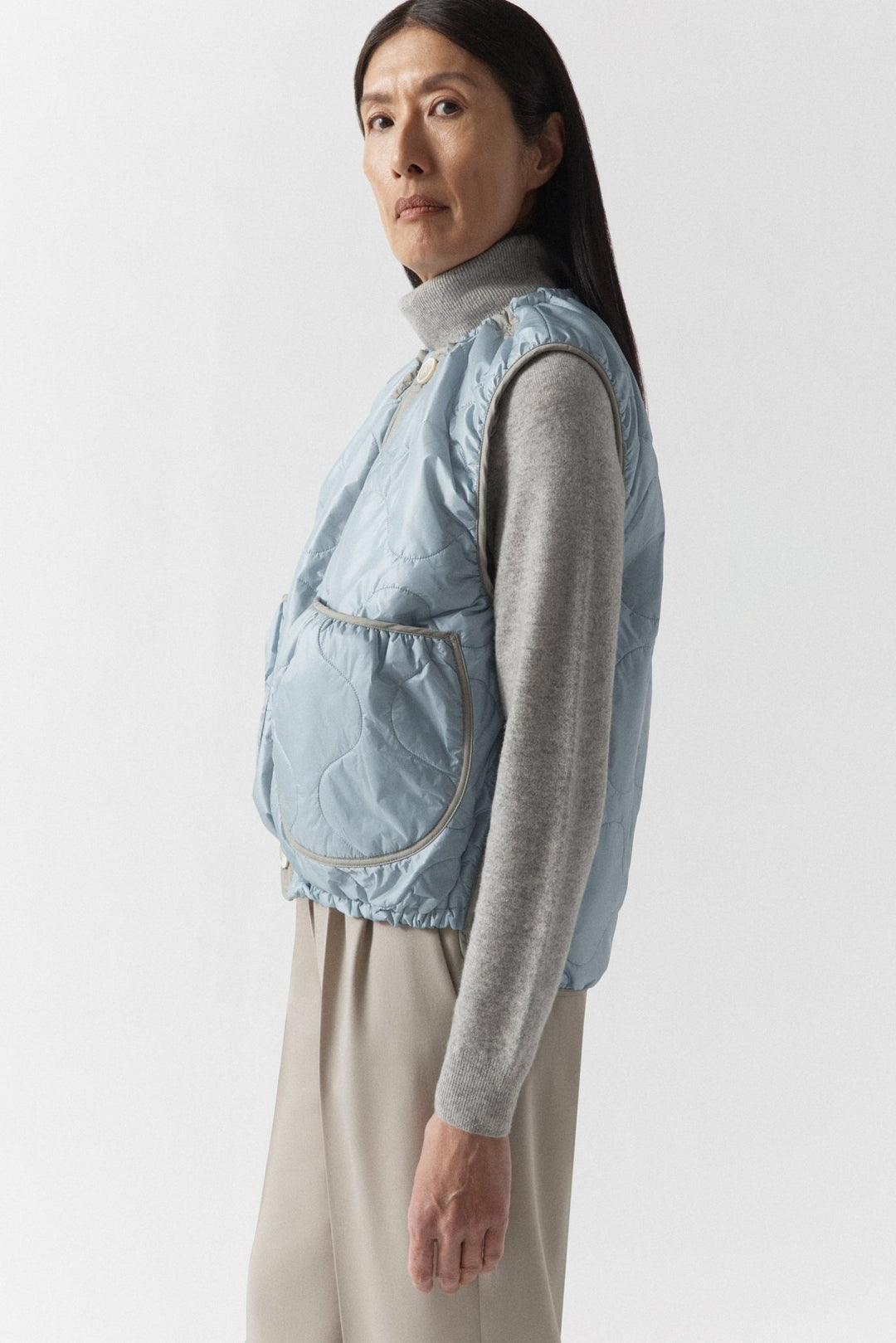 Parachute Quilted Vest - Glacier Blue / Dove Grey