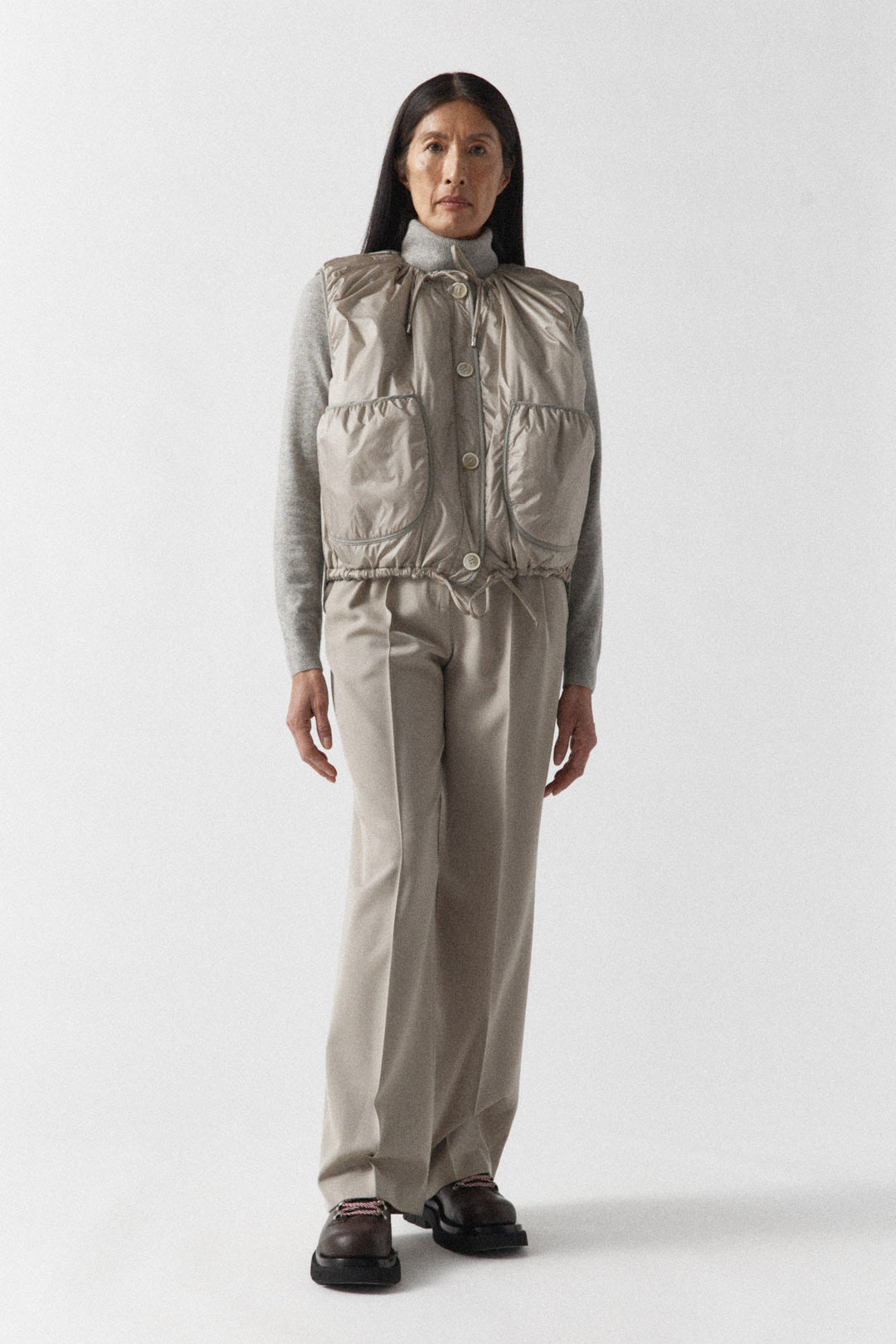 Parachute Quilted Vest - Glacier Blue / Dove Grey