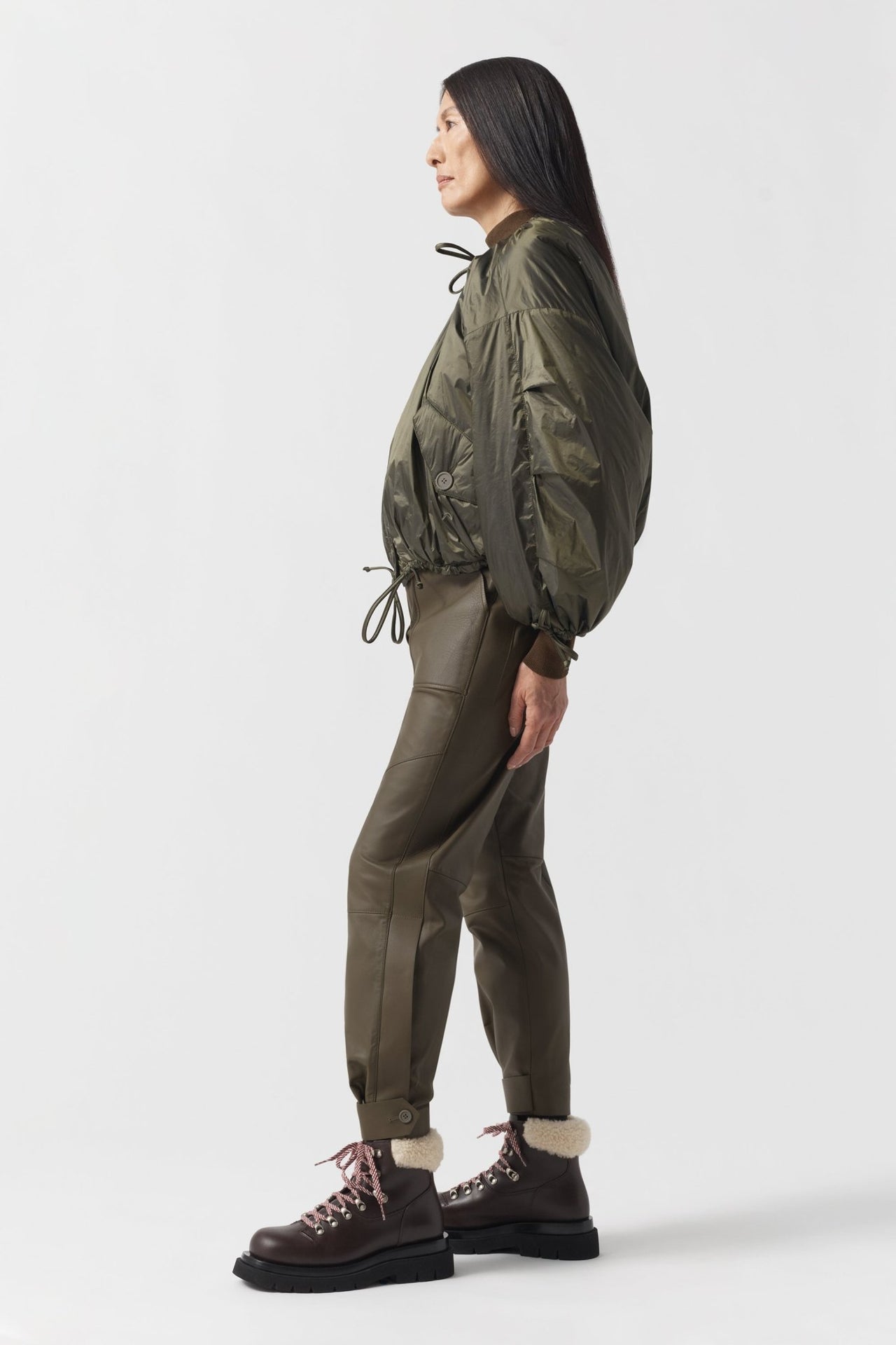 Parachute Quilted Bomber - Clementine / Dark Olive