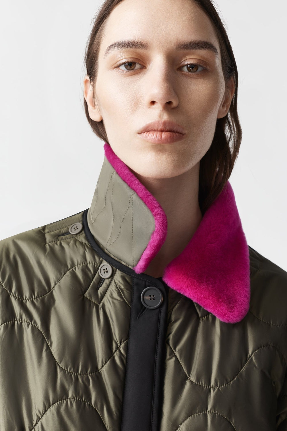 Shearling Collar - Fuchsia