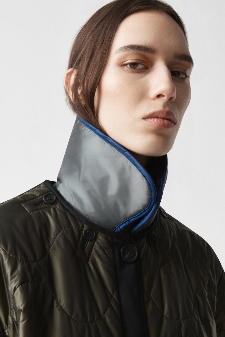 Quilted Collar - Bright Navy / Anthracite