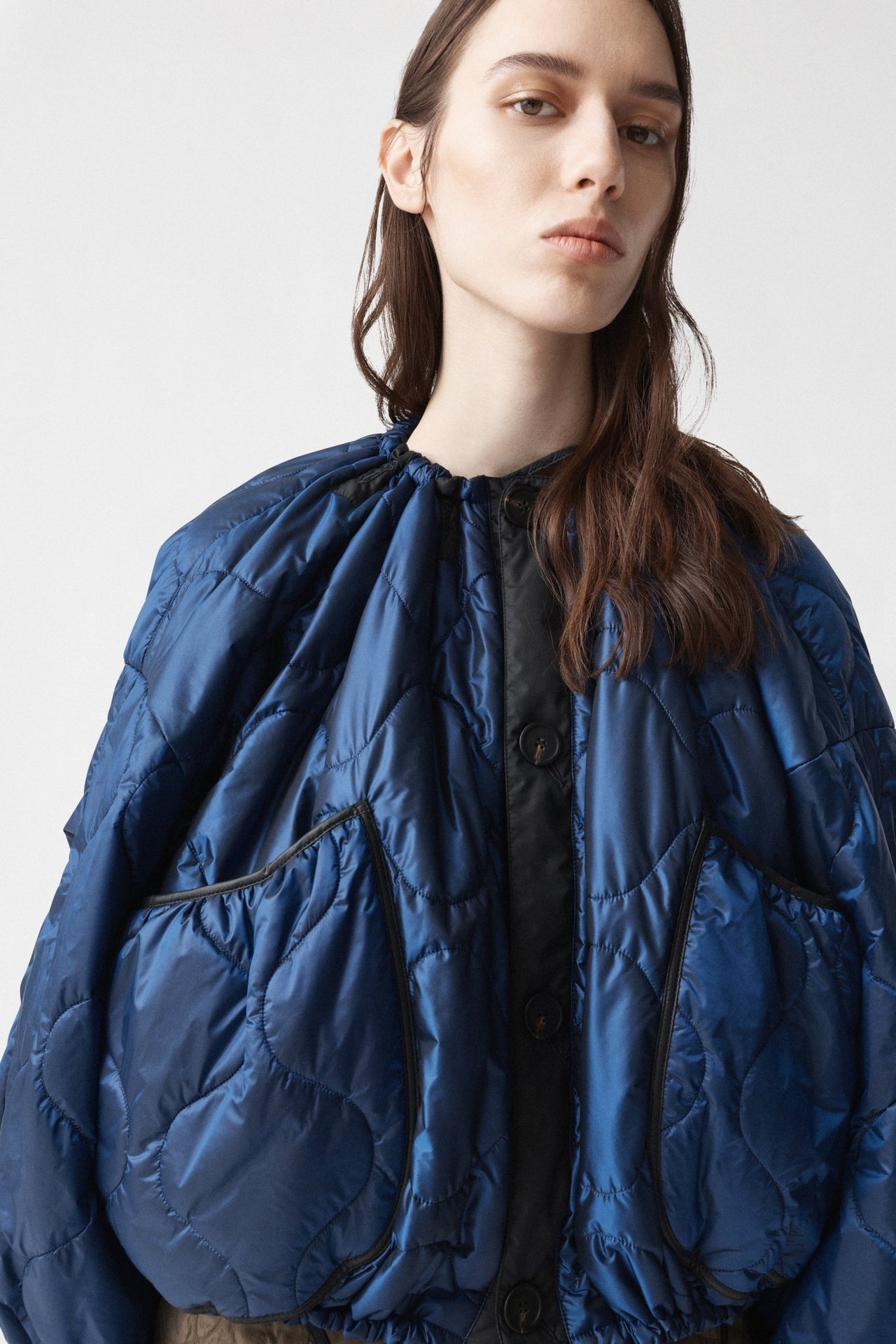 Parachute Quilted Bomber - Bright Navy / Midnight & Dark Olive