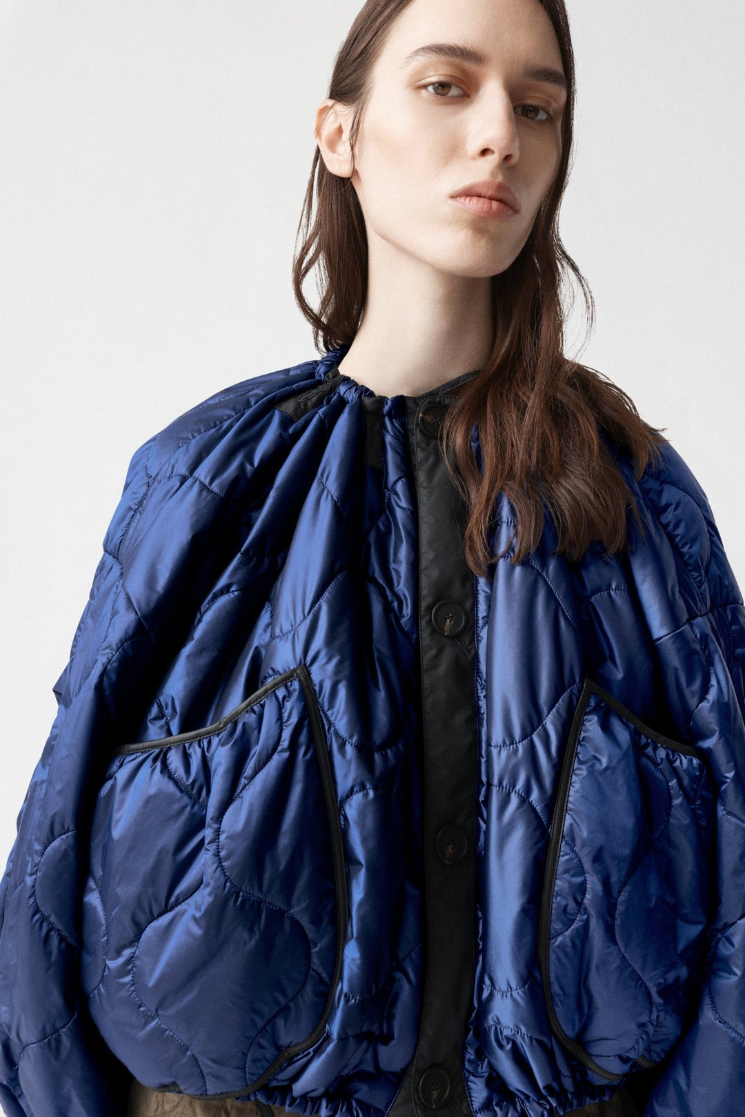 Parachute Quilted Bomber - Bright Navy / Midnight & Dark Olive