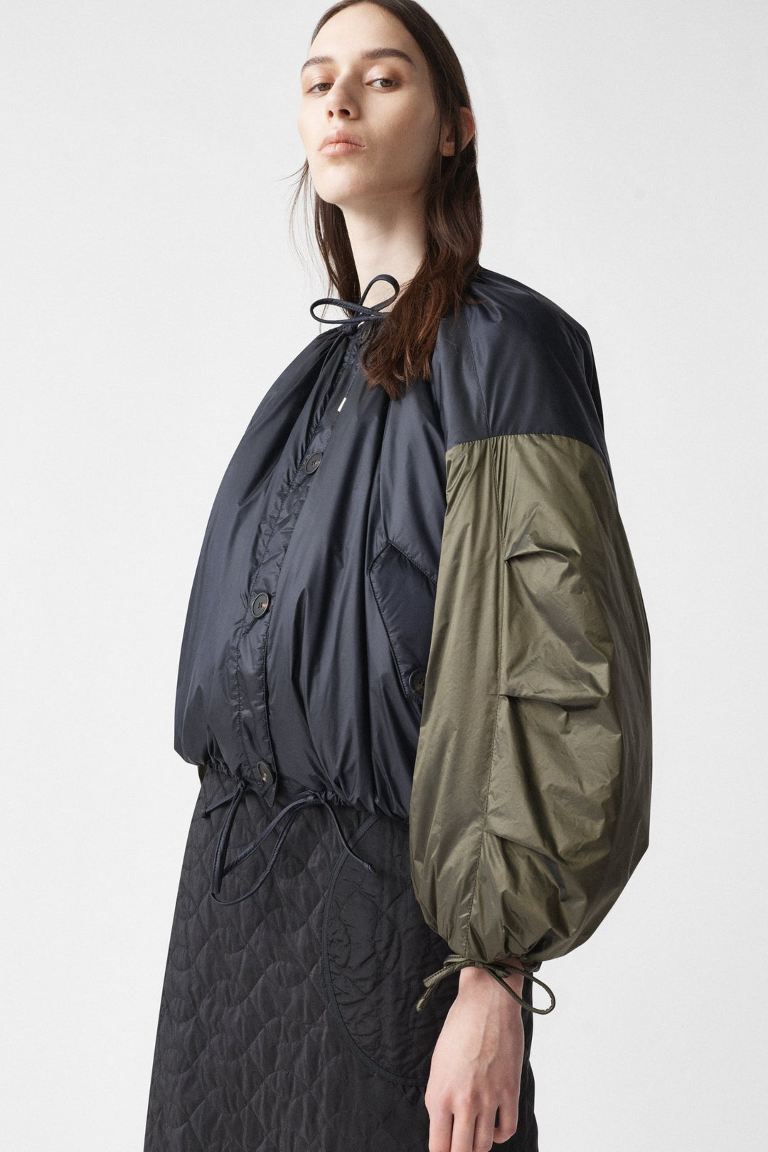 Parachute Quilted Bomber - Bright Navy / Midnight & Dark Olive