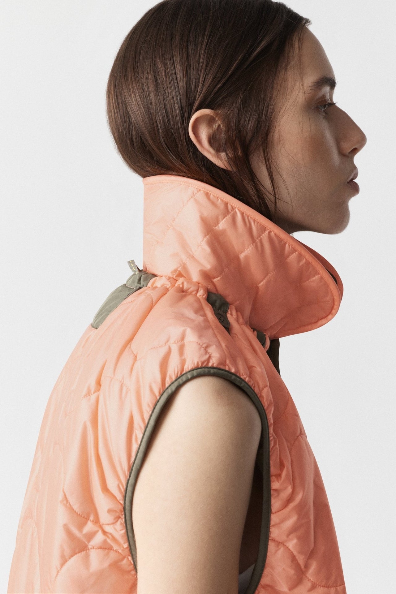 Quilted Collar - Bright Rose / Dark Olive