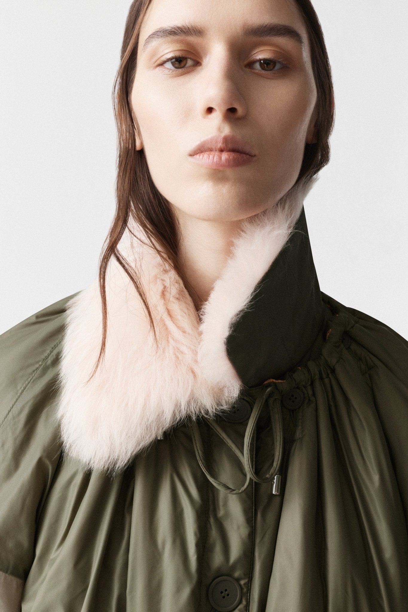 Shearling Collar - Pale Pink Long Hair
