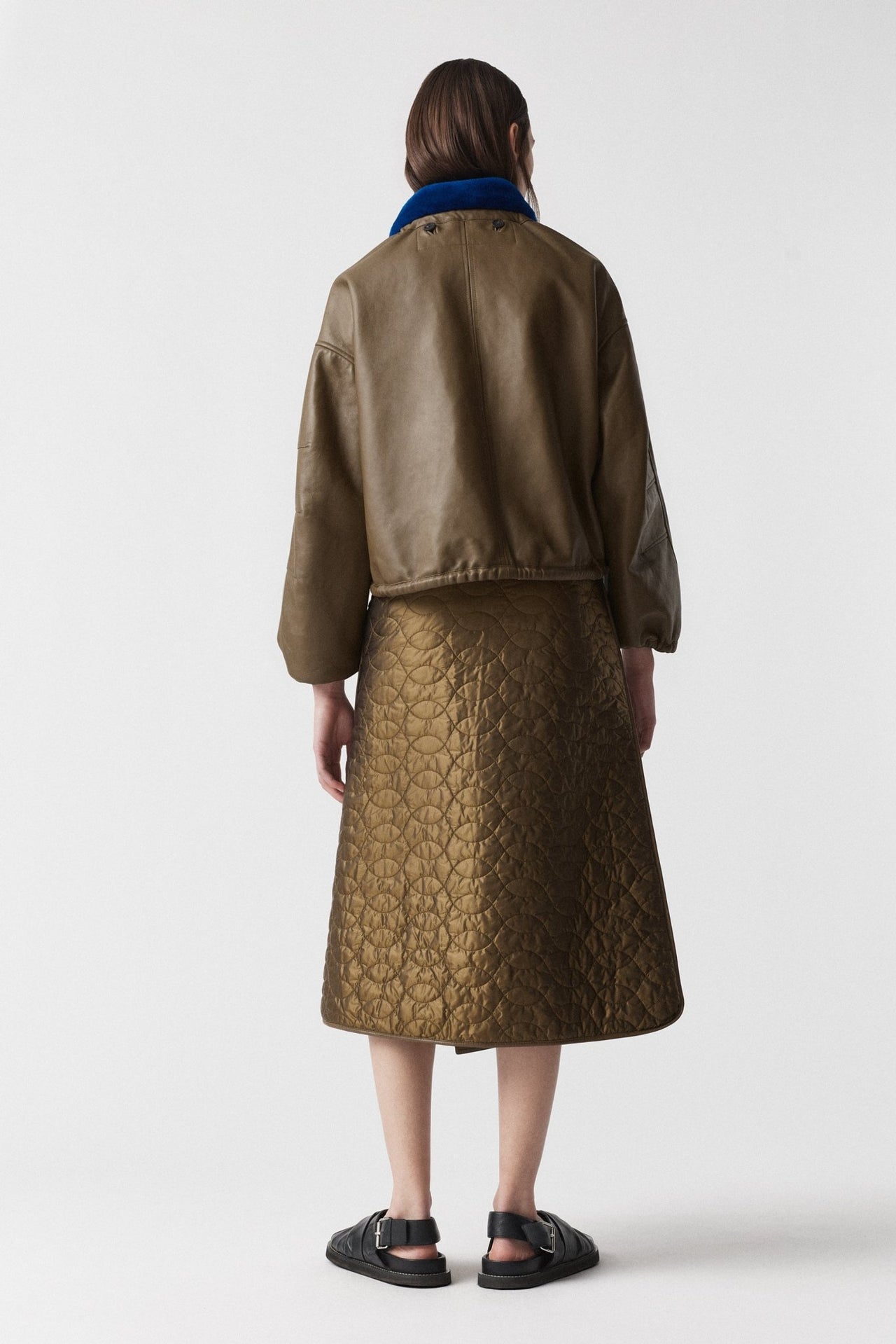 Parachute Leather Bomber - Moss / Stone