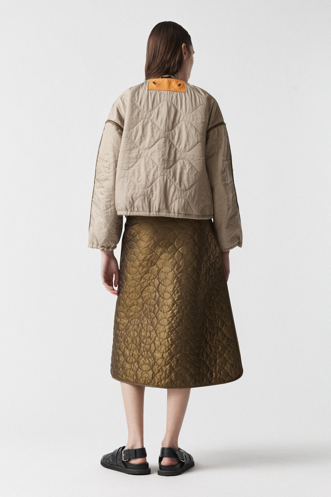 Parachute Leather Bomber - Moss / Stone