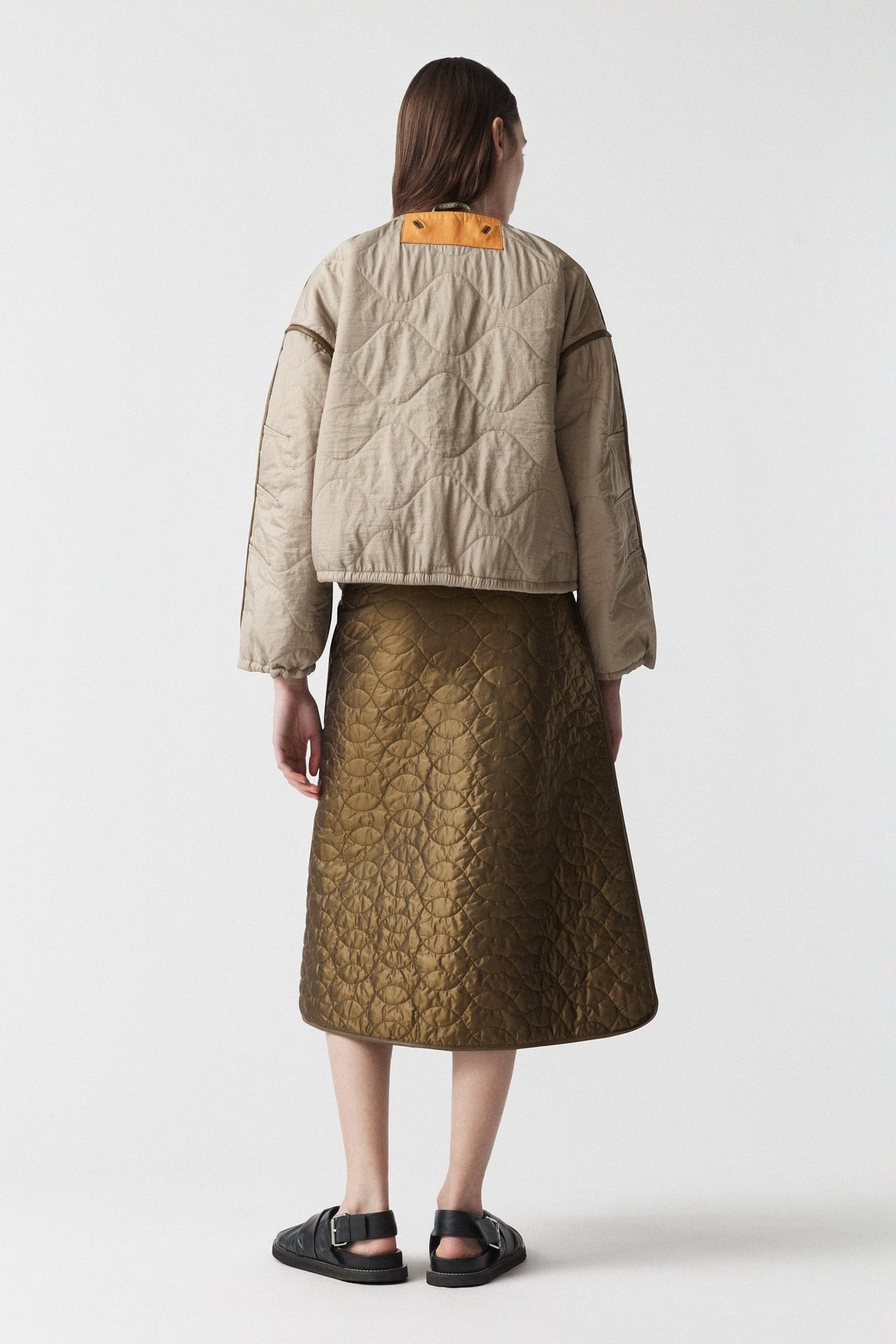 Parachute Leather Bomber - Moss / Stone