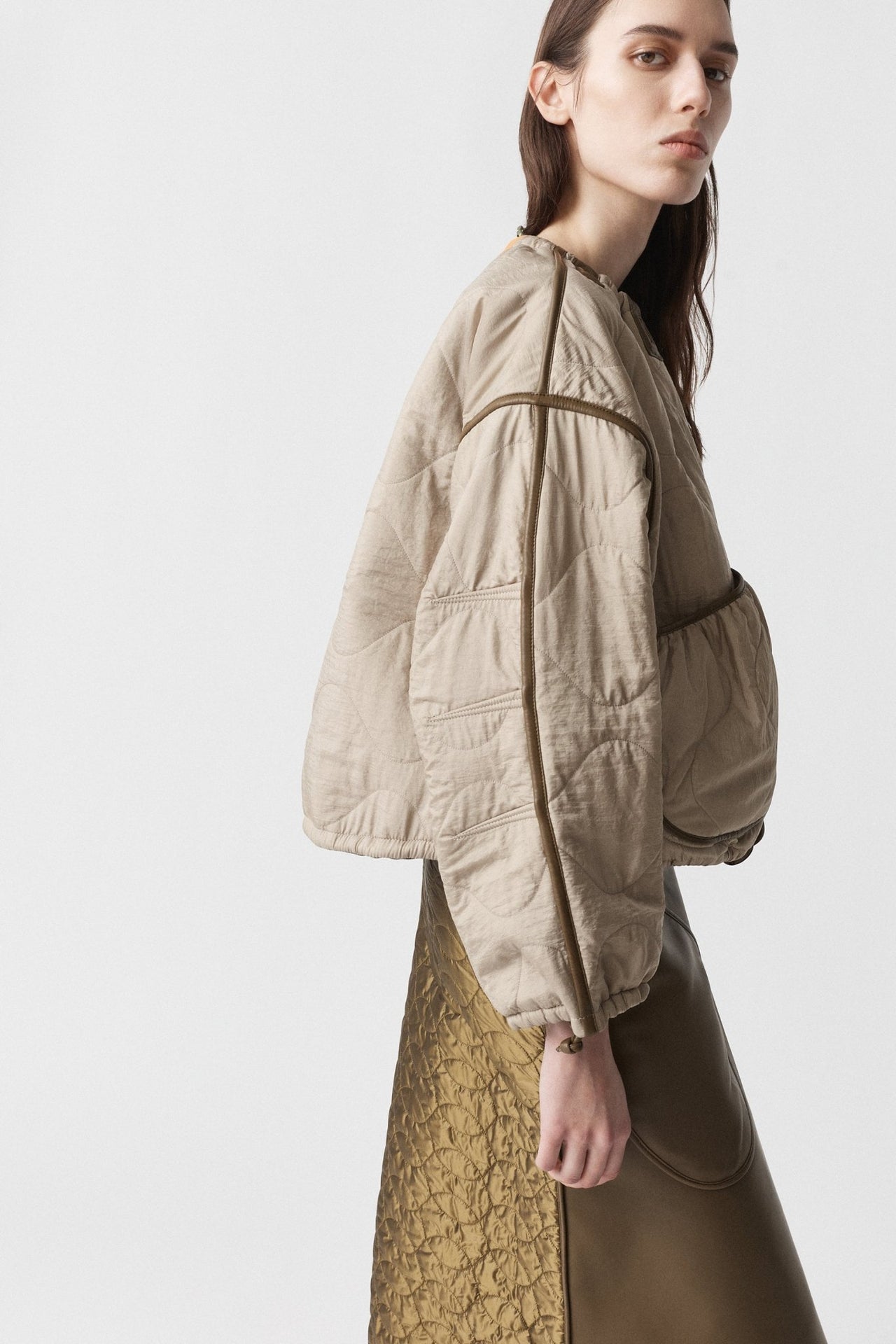 Parachute Leather Bomber - Moss / Stone