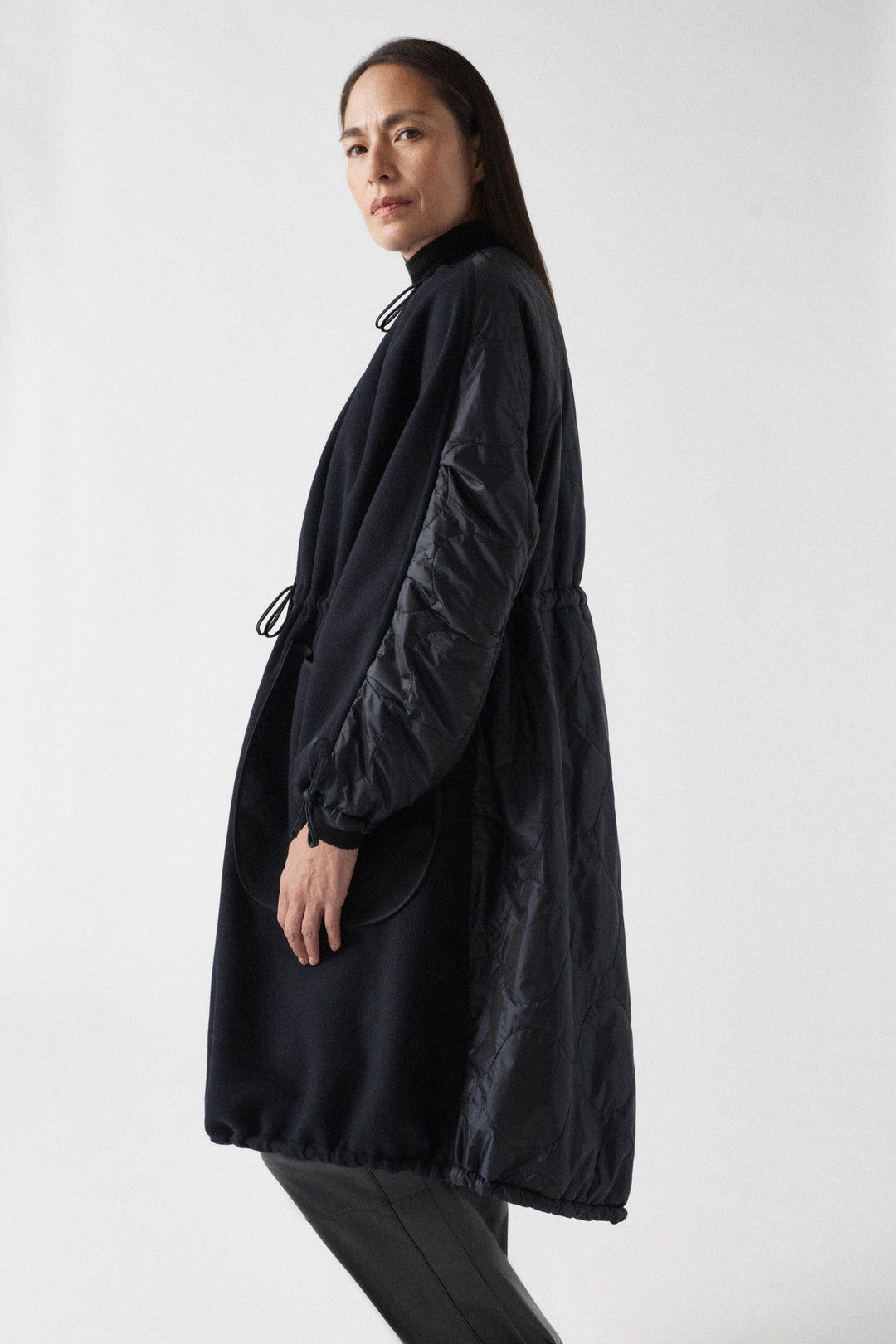 Parachute Wool Parka - Navy / Black
