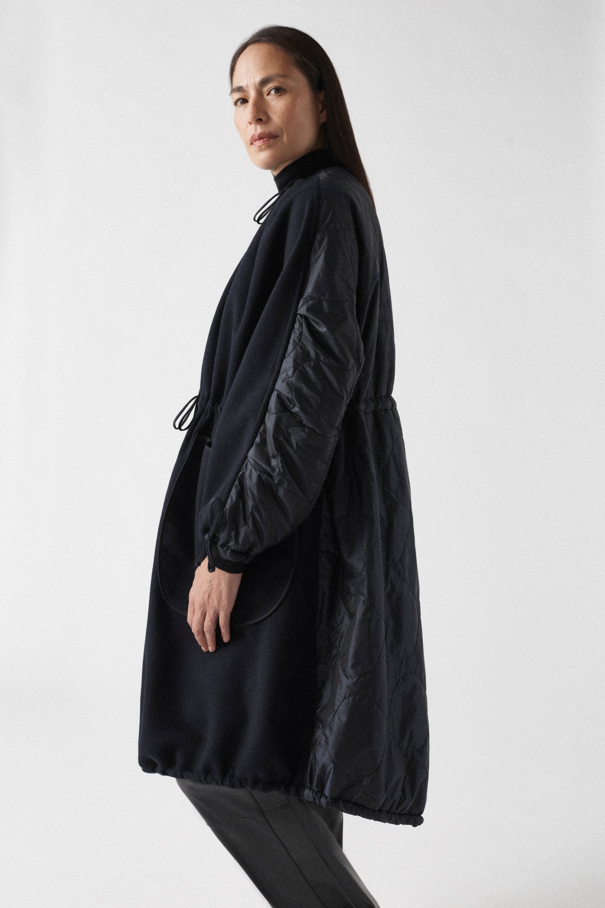 Parachute Wool Parka - Navy / Black