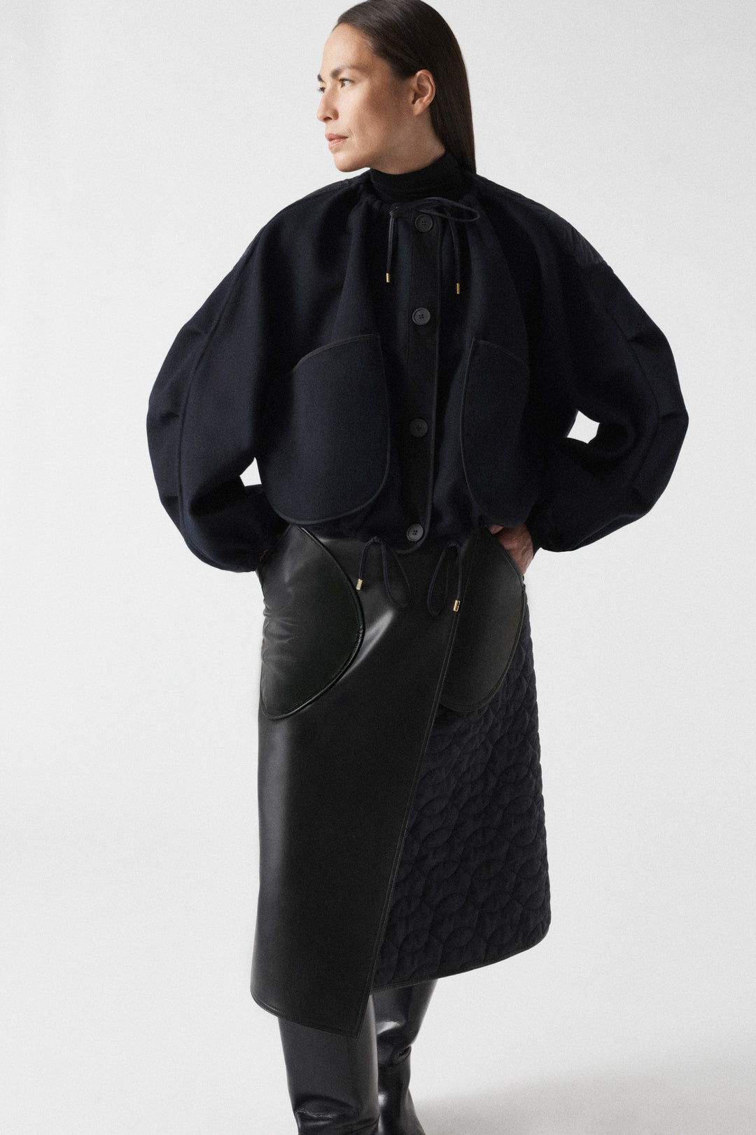 Parachute Wool Bomber - Navy / Black