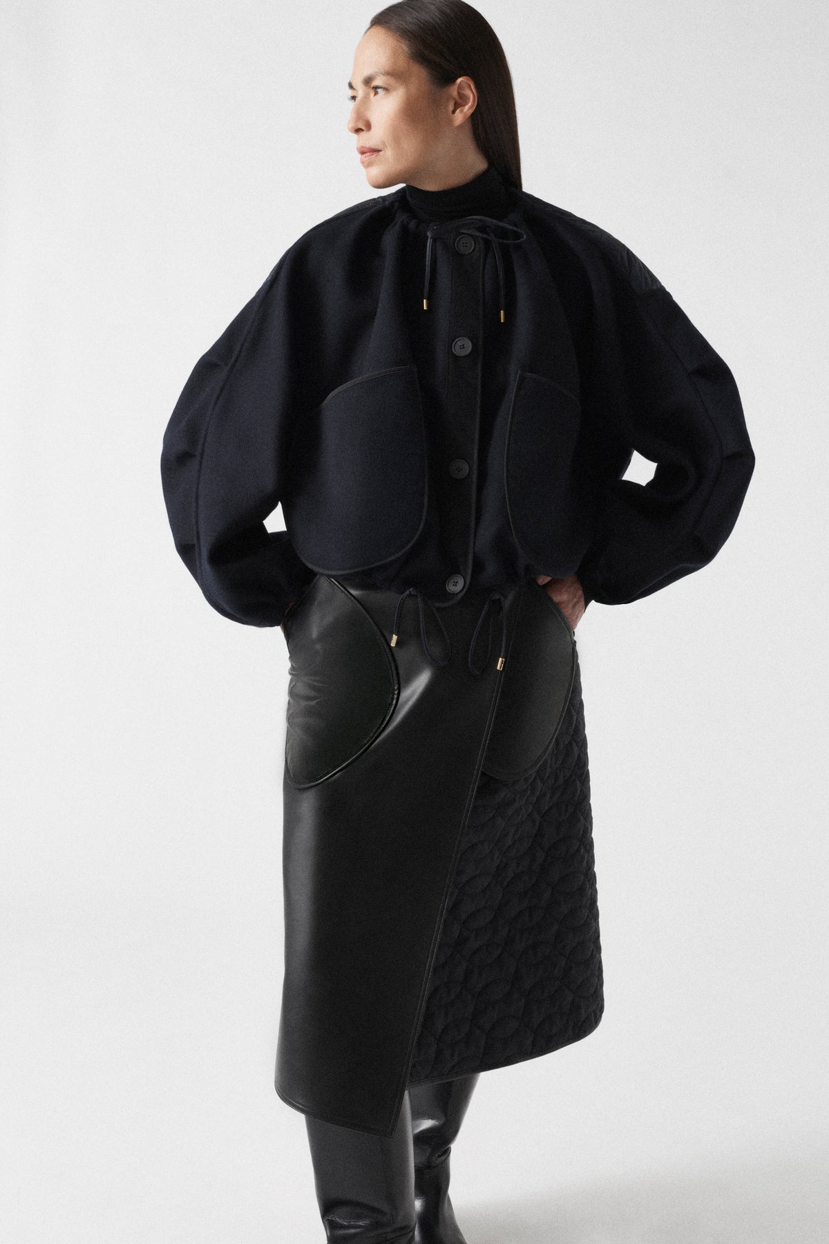 Parachute Wool Bomber - Navy / Black