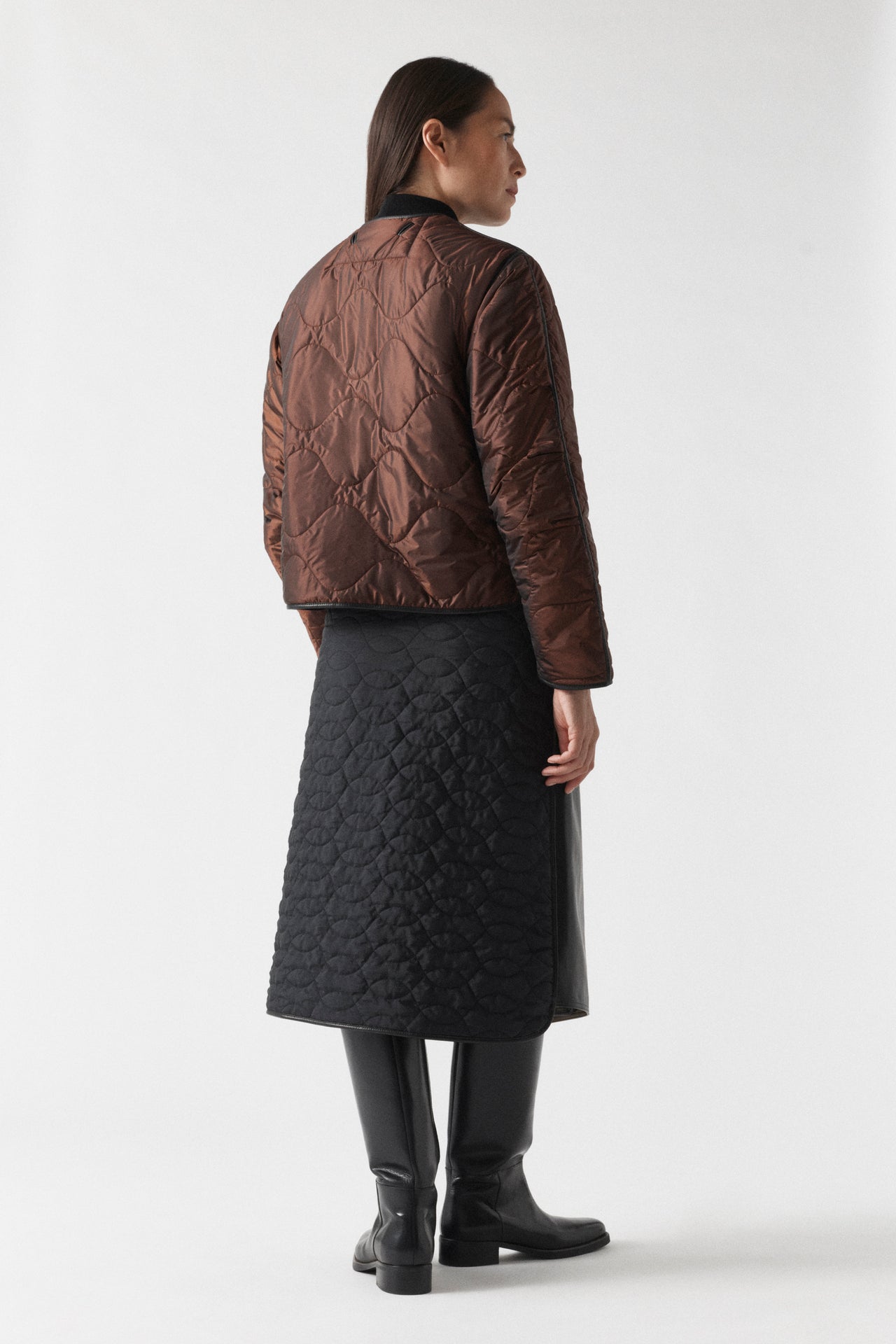 Aviator Shearling Jacket - Dark Brown / Amber