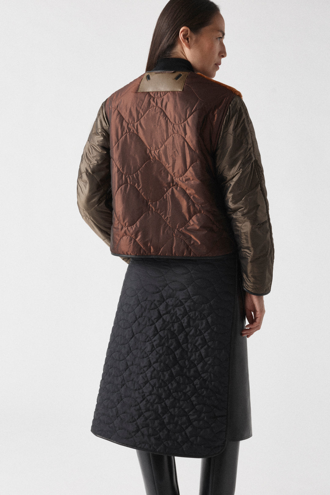 Aviator Shearling Jacket - Dark Brown / Amber