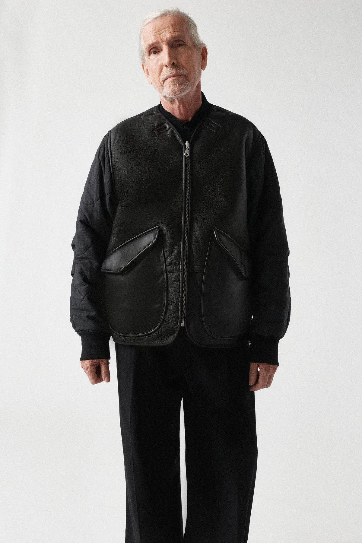 Aviator Men's Shearling Jacket - Black / Brown