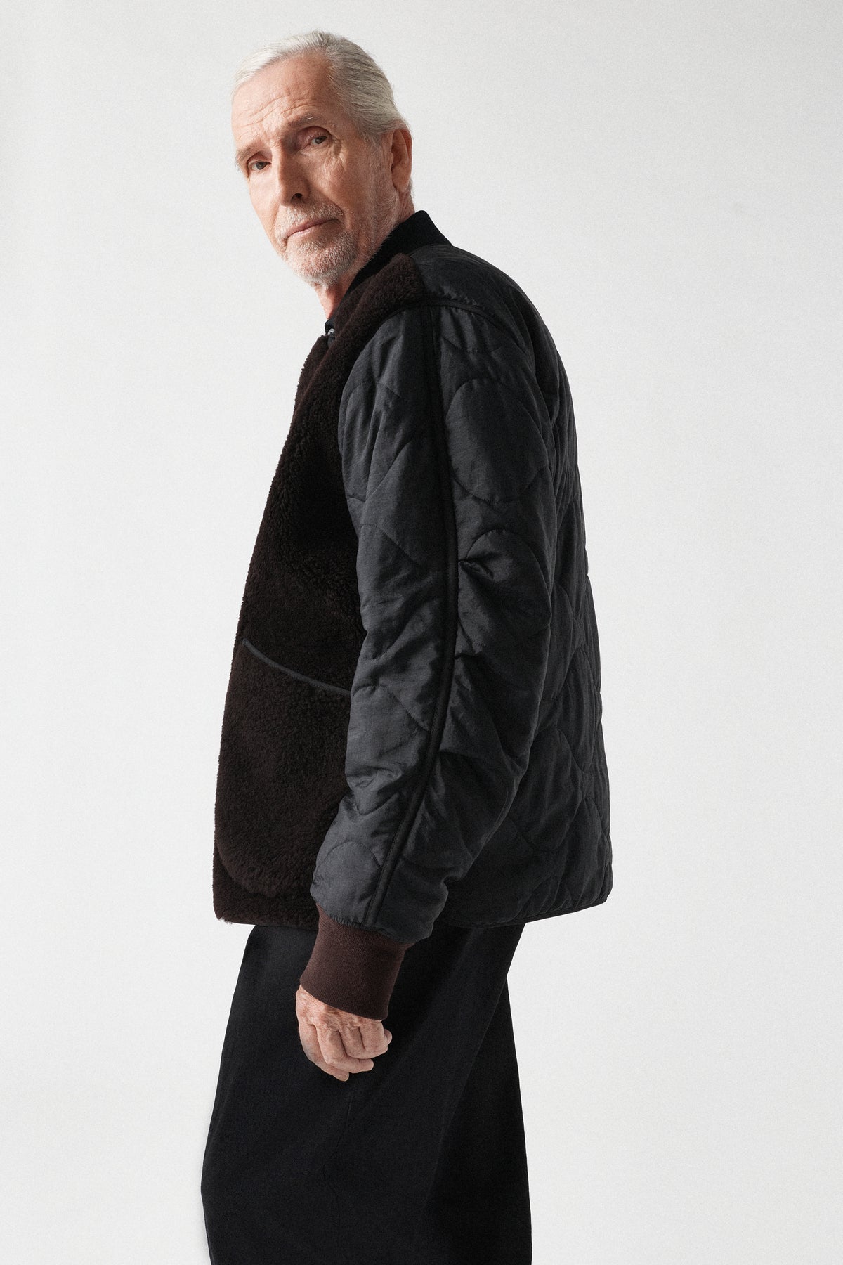 Aviator Men's Shearling Jacket - Black / Brown