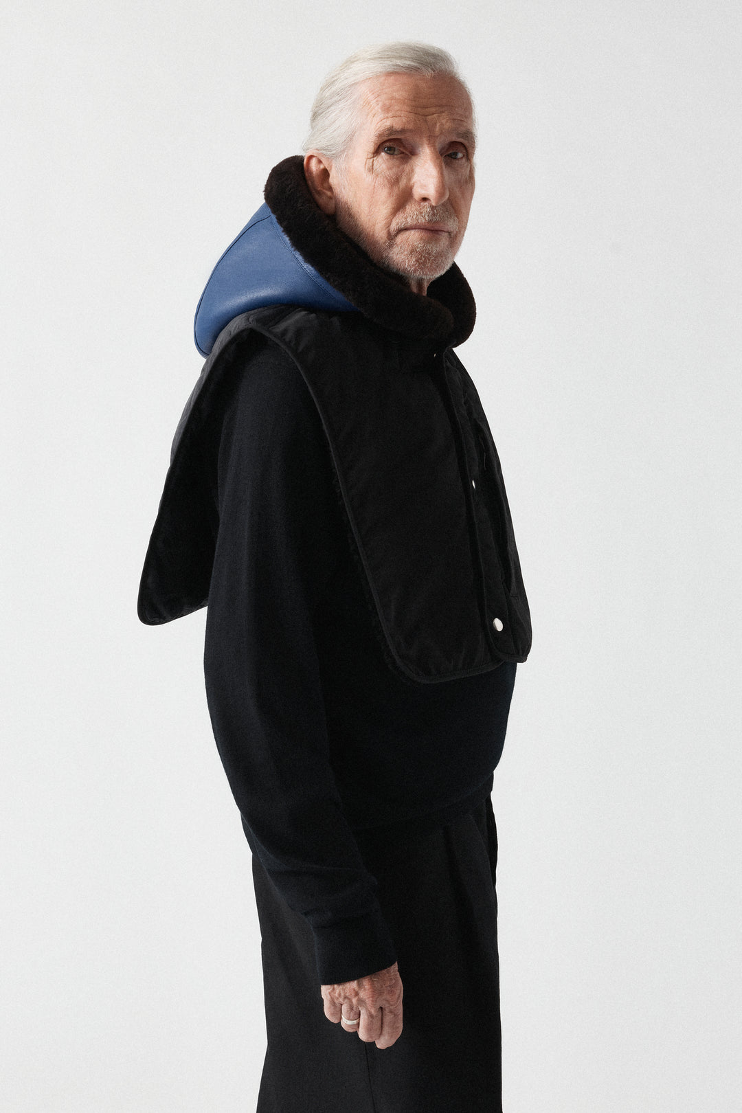 Aviator Men's Patrol Shearling Hood - Cobalt / Dark Brown