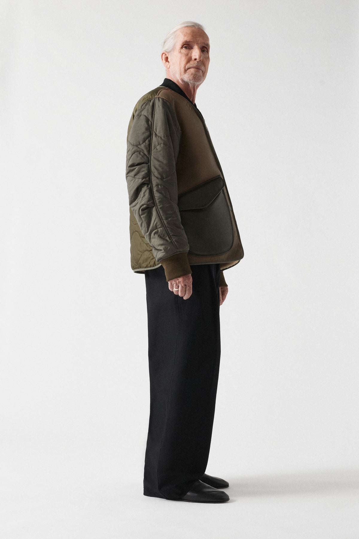Aviator Men's Shearling Jacket - Moss / Blonde