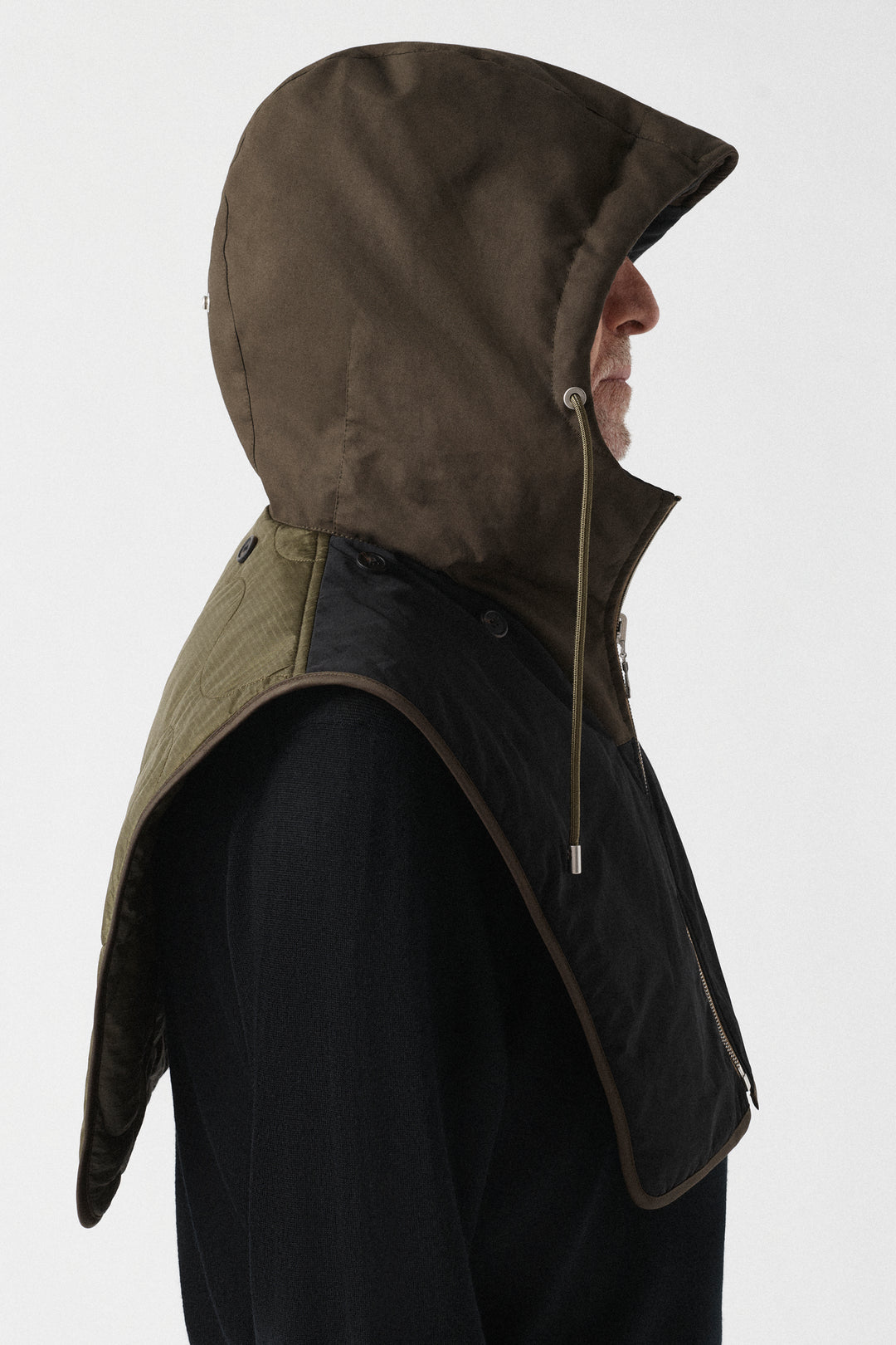 Weatherproof Men's Rain Zip Hood - Dark Olive / Black