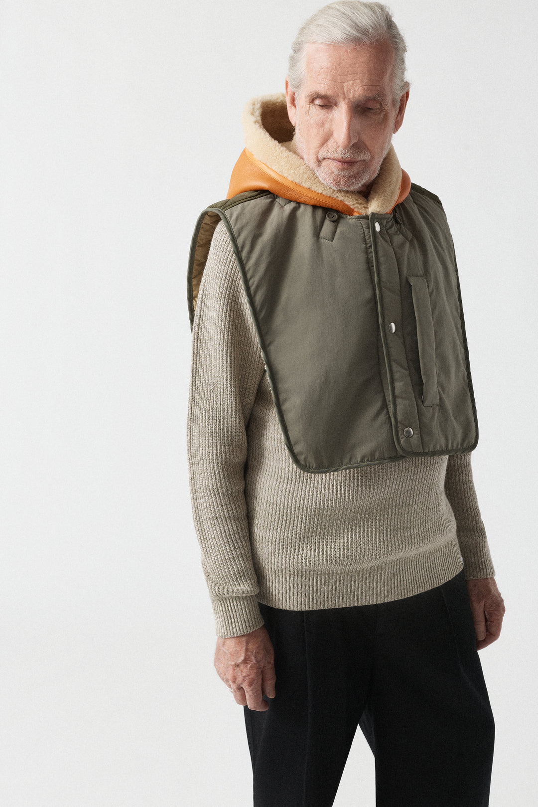 Aviator Men's Patrol Shearling Hood - Patrol Orange / Blonde