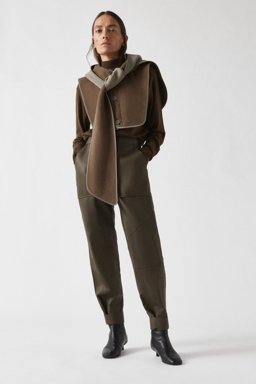 Wool Wrap Hood - Moss / Sage