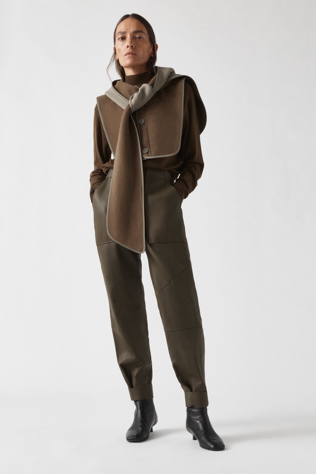 Wool Wrap Hood - Moss / Sage