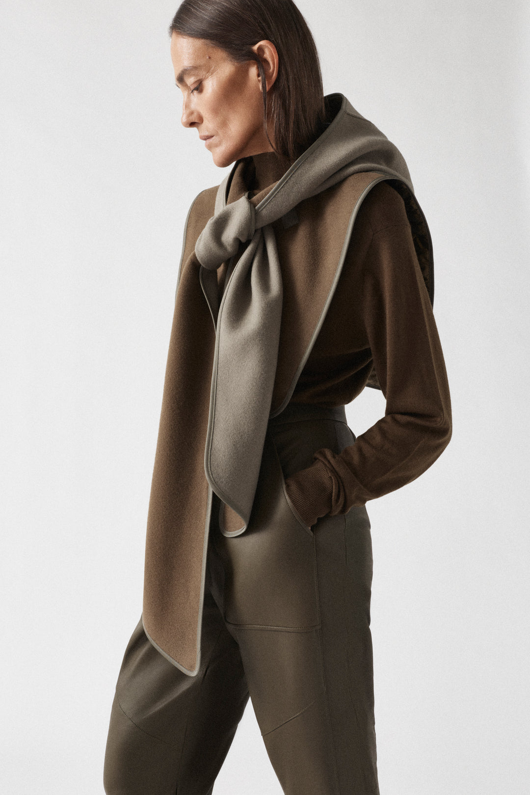 Wool Wrap Hood - Moss / Sage
