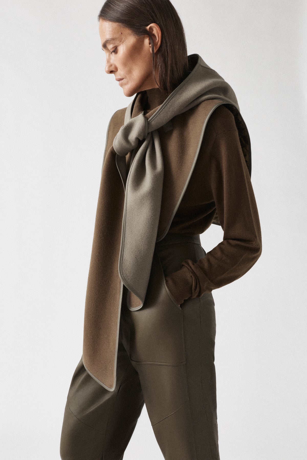 Wool Wrap Hood - Moss / Sage