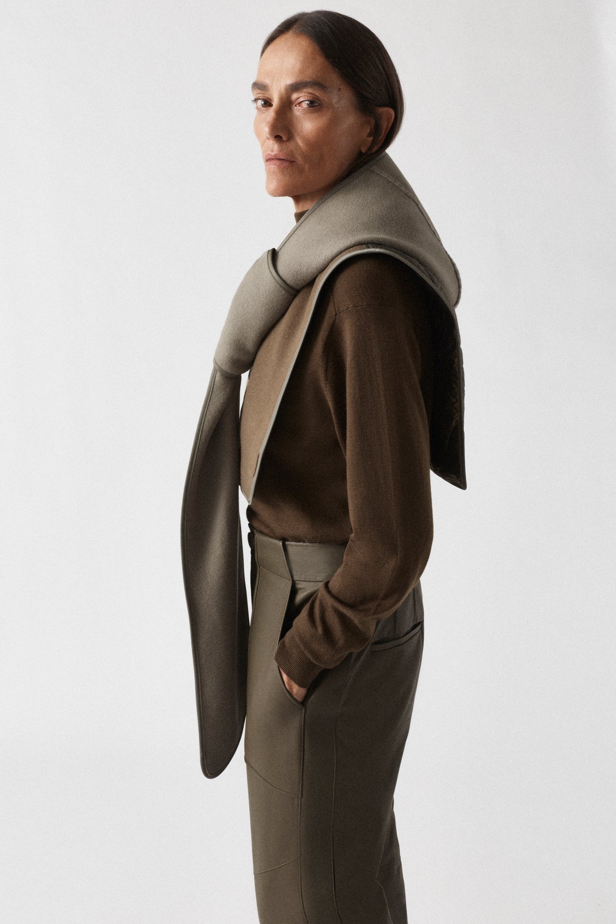 Wool Wrap Hood - Moss / Sage