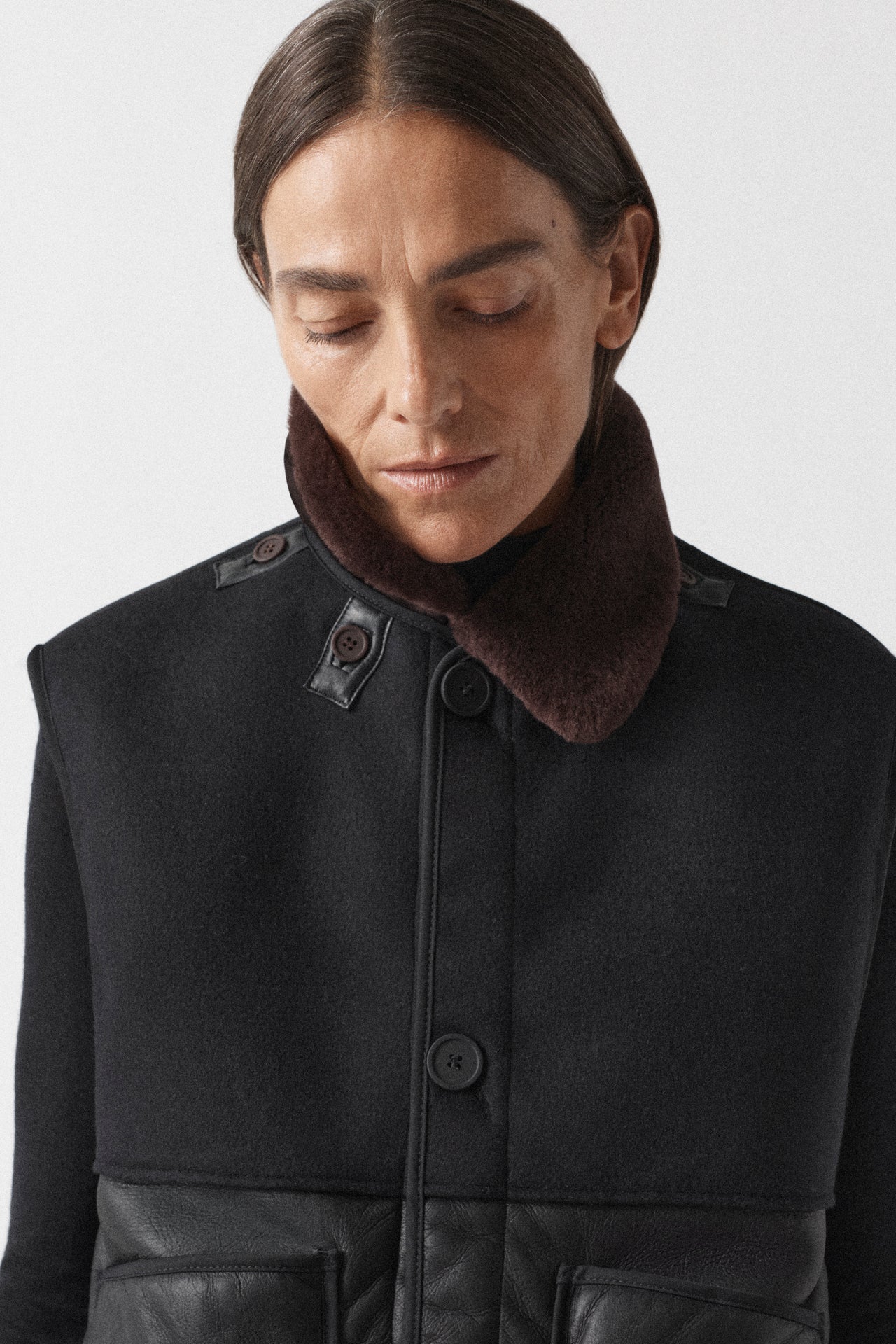 Shearling Collar - Dark Brown