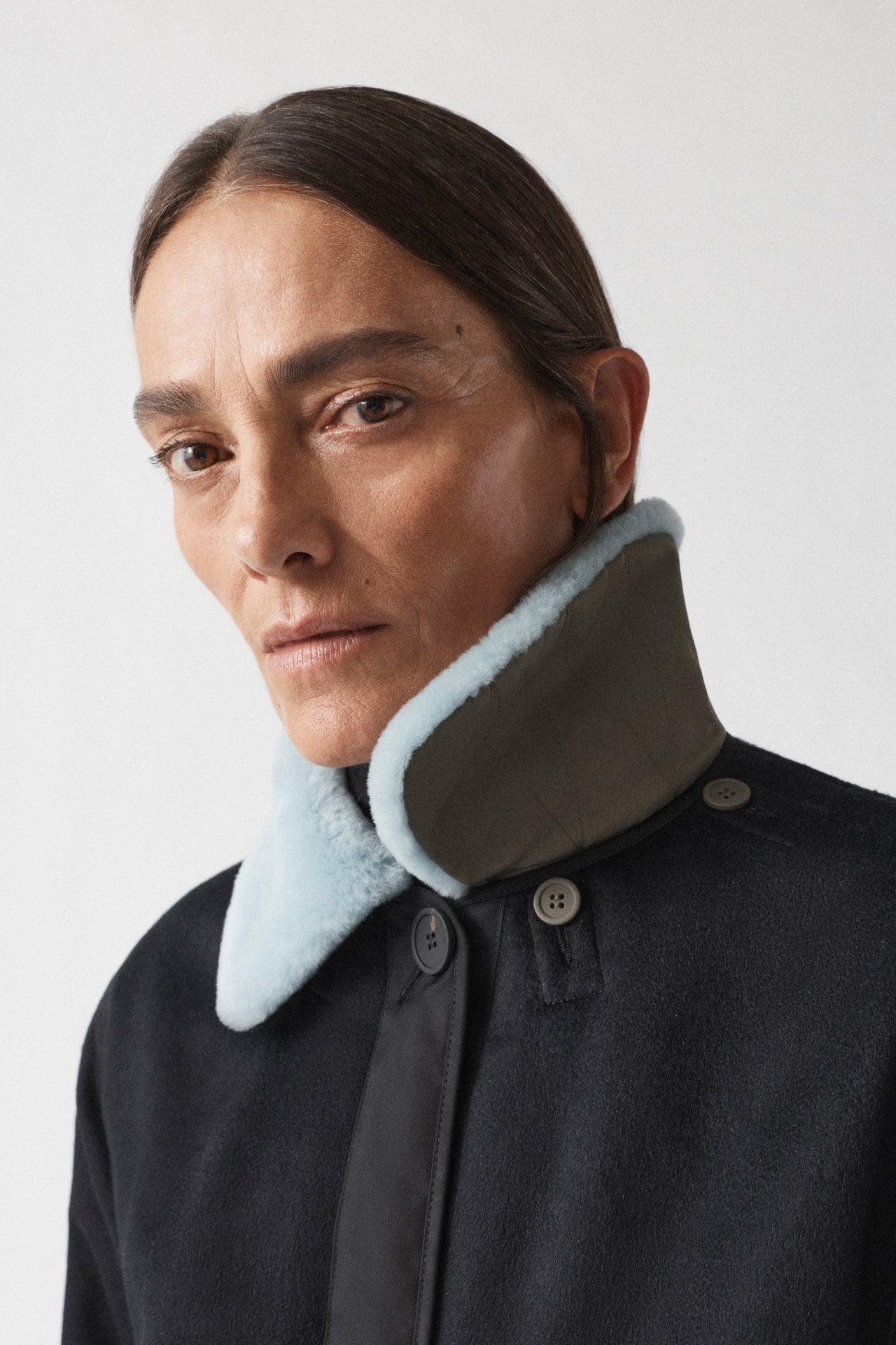 Shearling Collar - Sky Blue