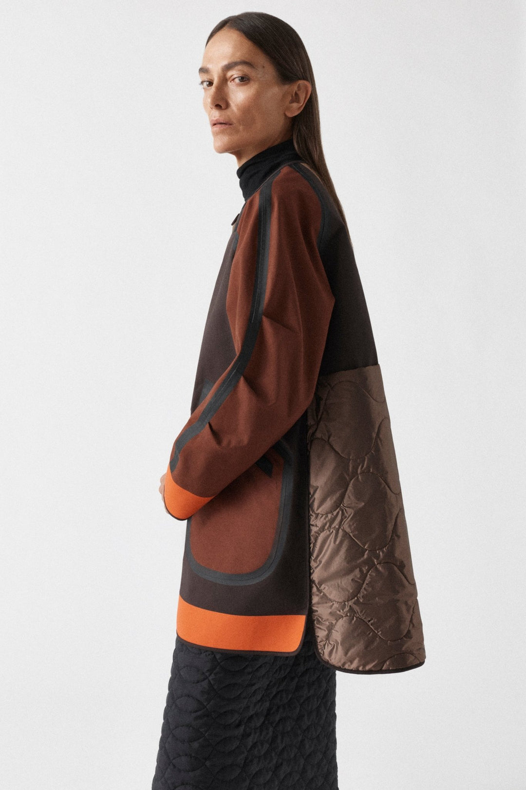 Weatherproof Bonded Short Raincoat - Mahogany / Moss