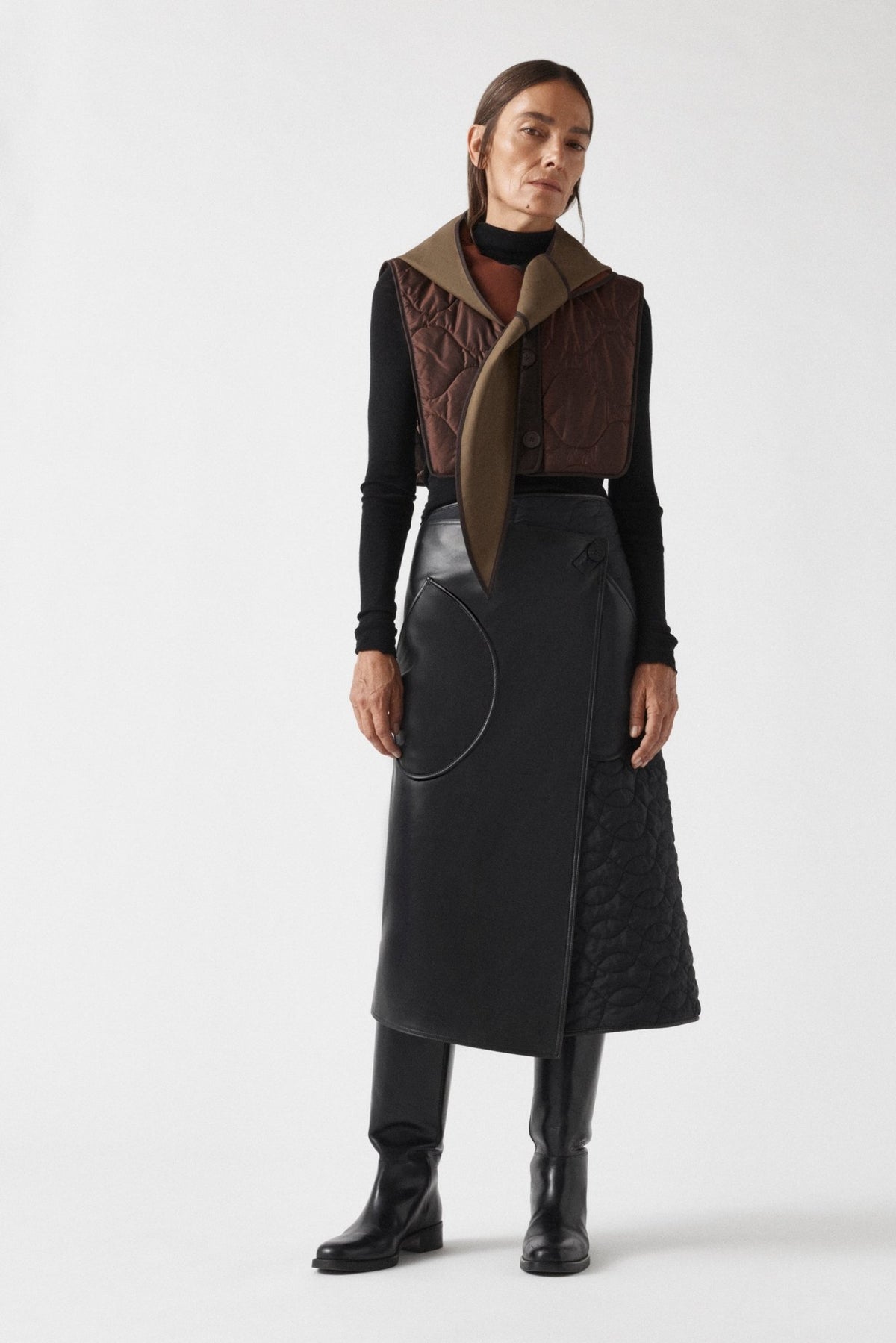 Weatherproof Bonded Wrap Hood - Moss / Dark Sienna