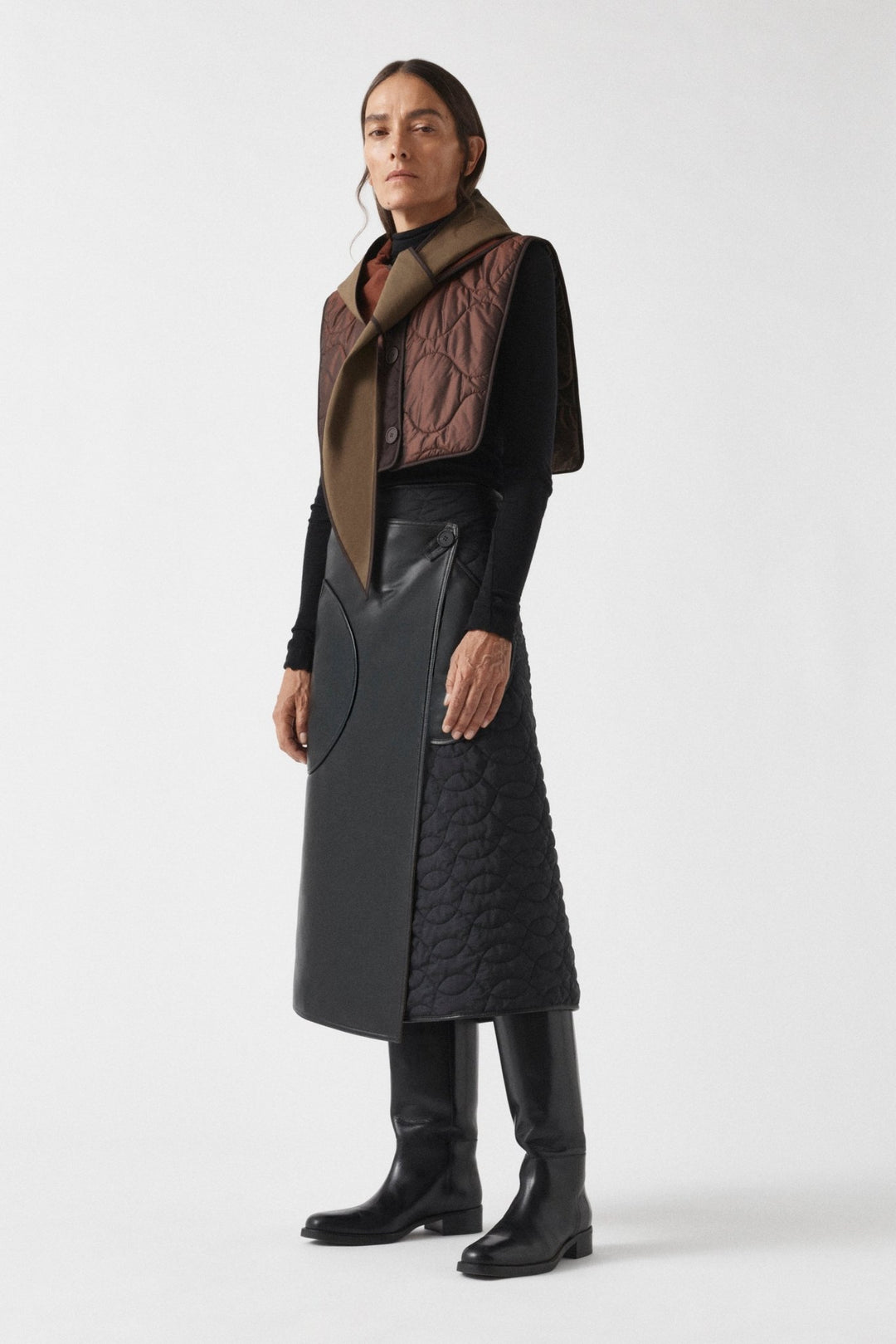 Weatherproof Bonded Wrap Hood - Moss / Dark Sienna