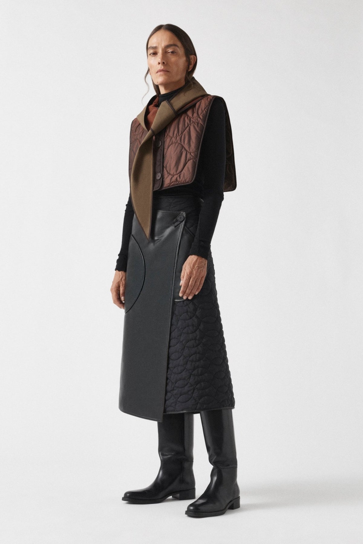 Weatherproof Bonded Wrap Hood - Moss / Dark Sienna