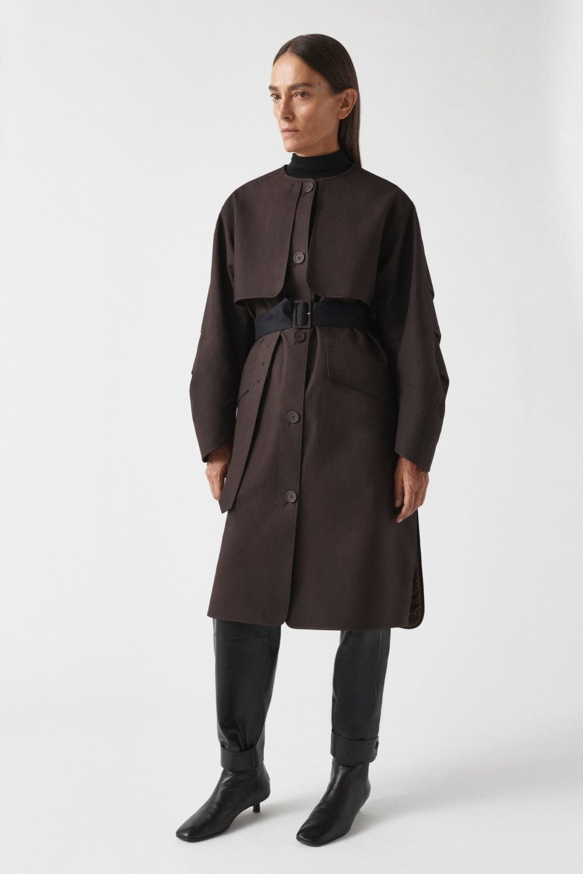 Weatherproof Bonded Raincoat - Moss / Mahogany