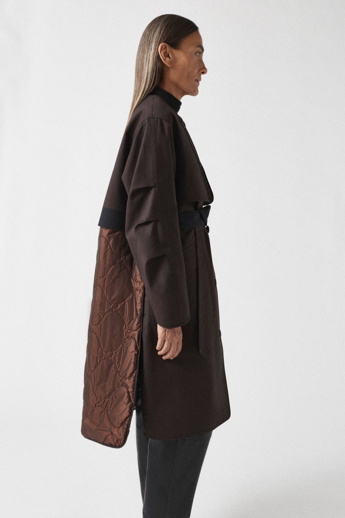Weatherproof Bonded Raincoat - Moss / Mahogany